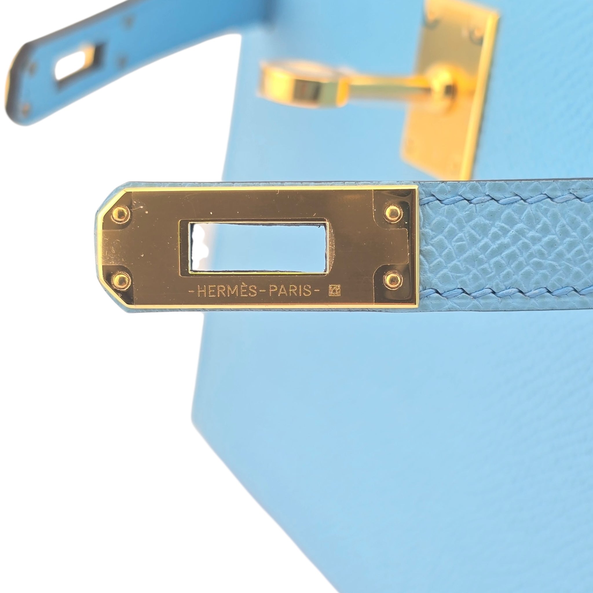 Hermes Mini Kelly II Bleu Celeste Epsom Gold Hardware Bag