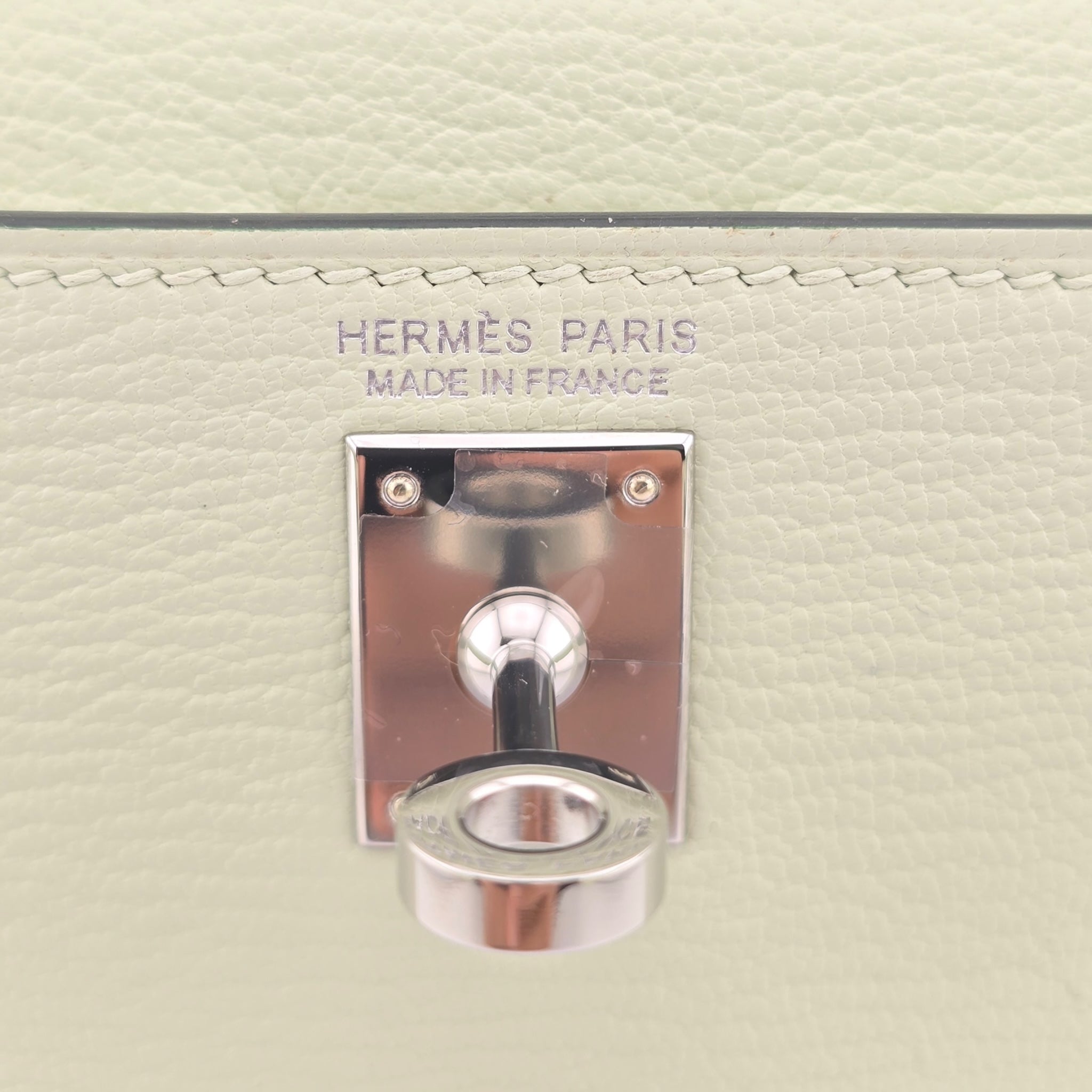 Hermes Mini Kelly II Vert Fizz Chevre Palladium Hardware Bag