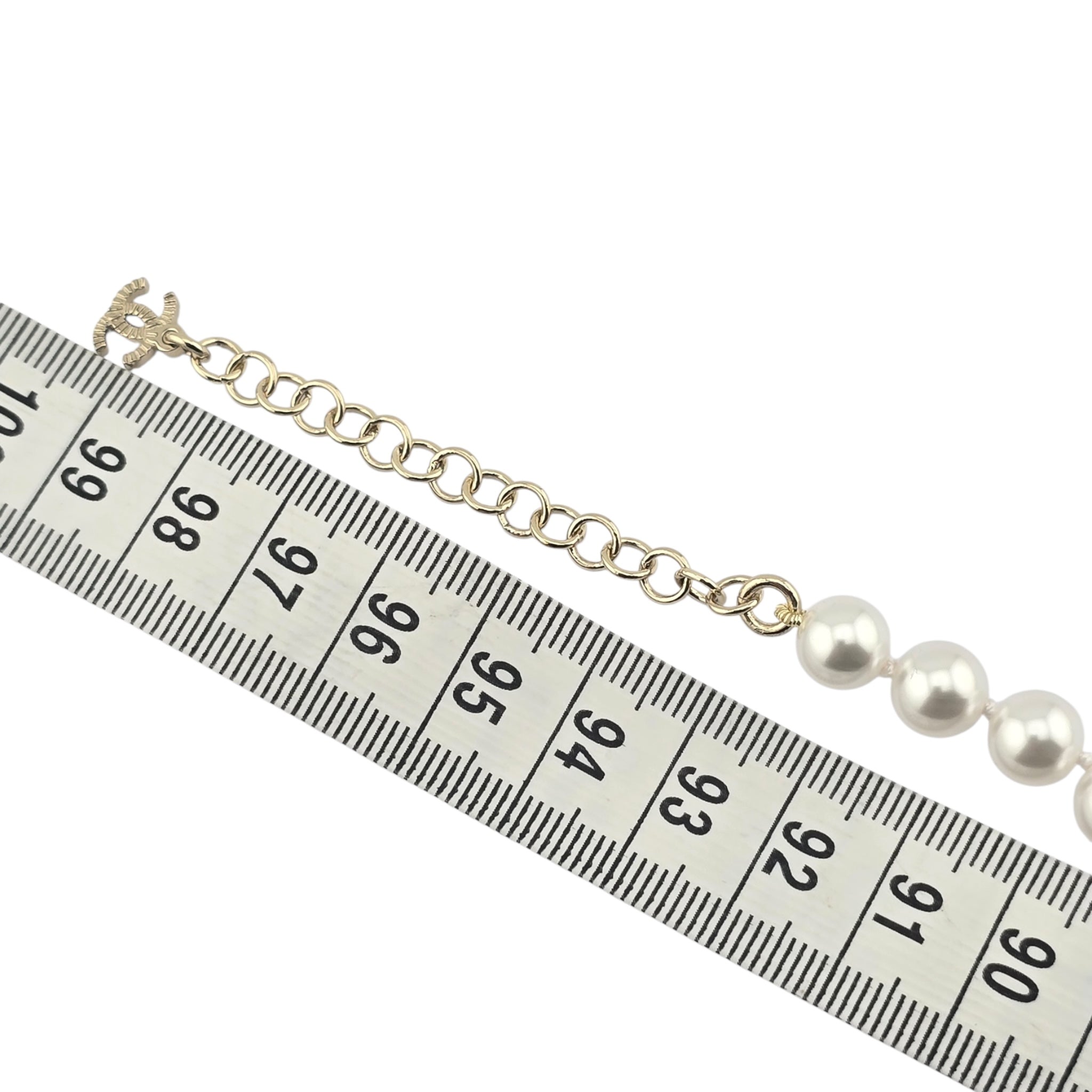 Chanel CC Faux Pearl Crystal Long Necklace 2025