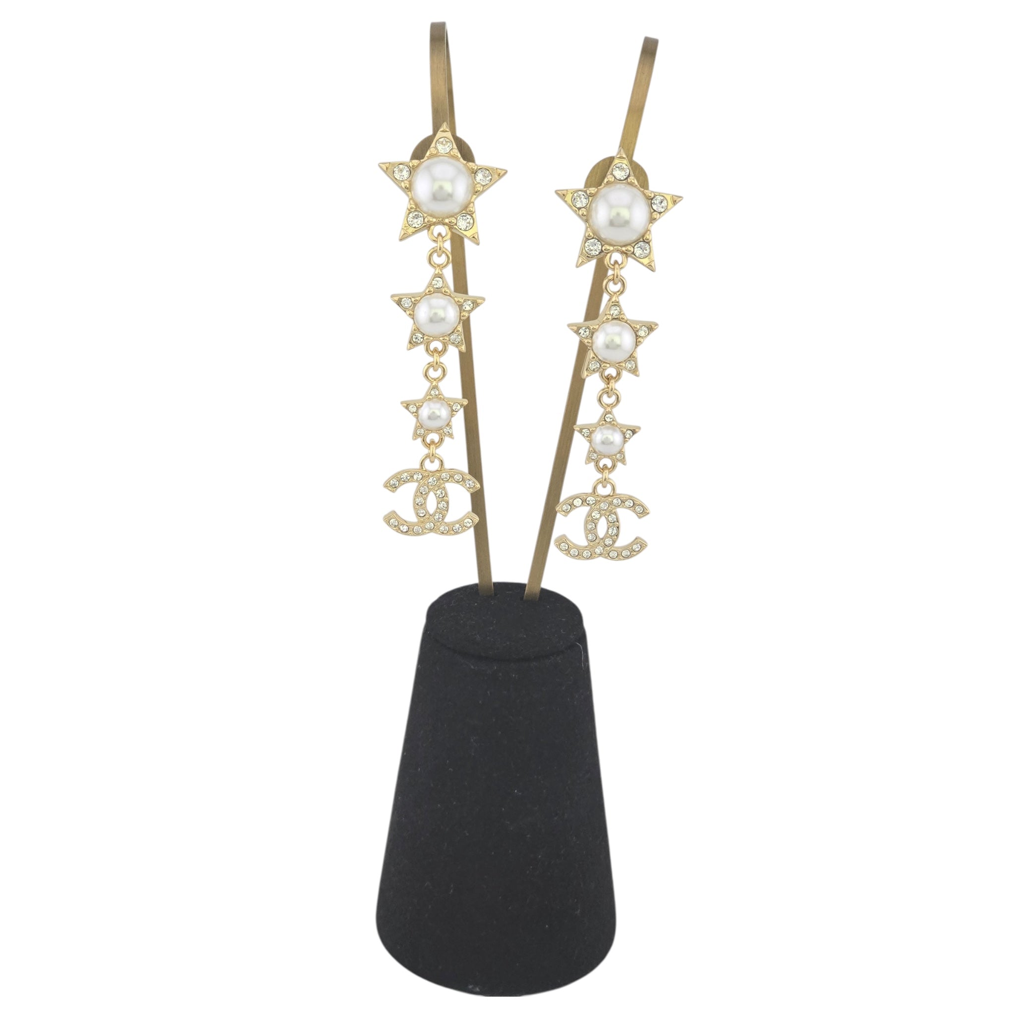 Chanel CC Gold Stars Drop Earrings 2024 CHANEL