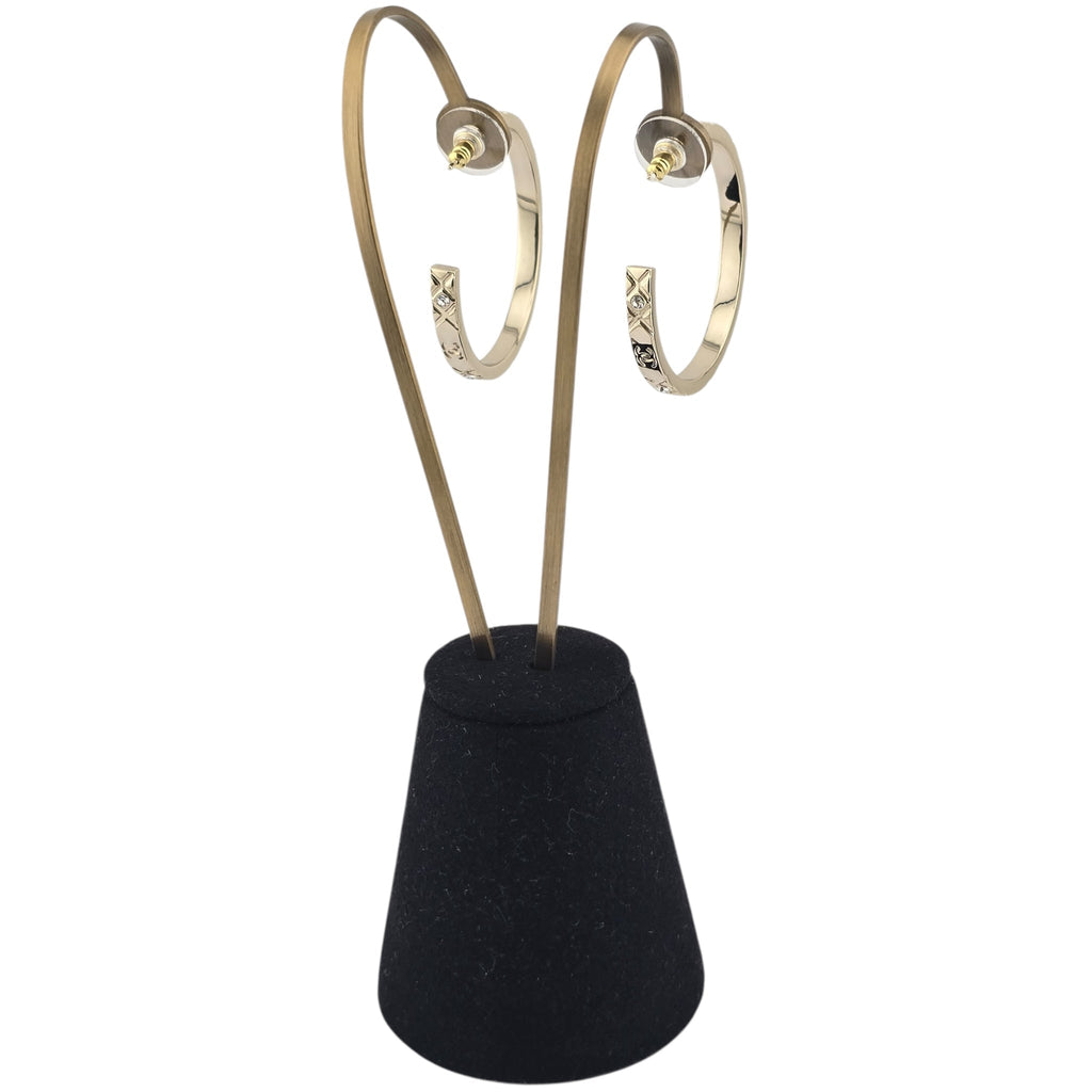 Chanel CC Gold Hoop Metal Earrings 2025 CHANEL