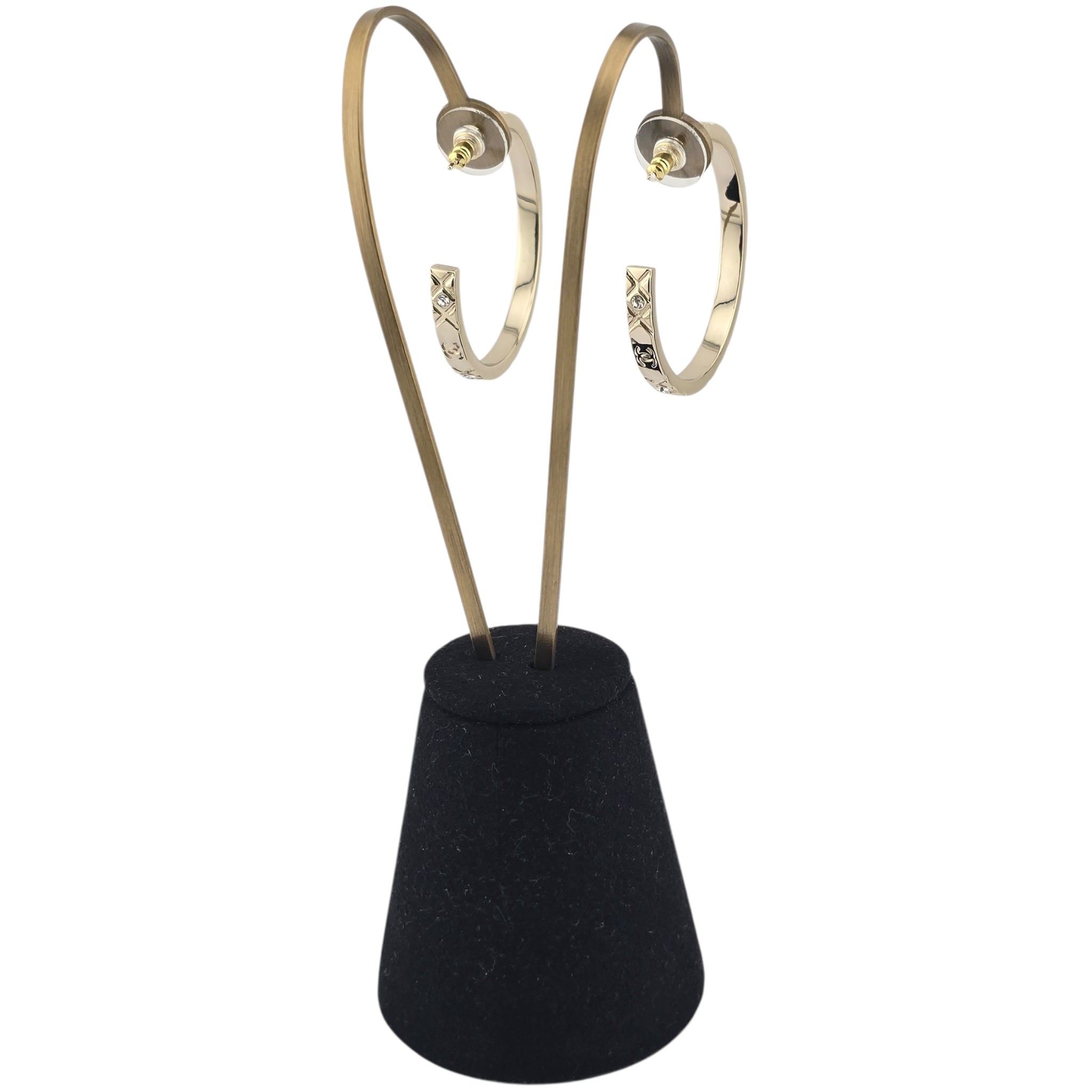 Chanel CC Gold Hoop Metal Earrings 2025 CHANEL