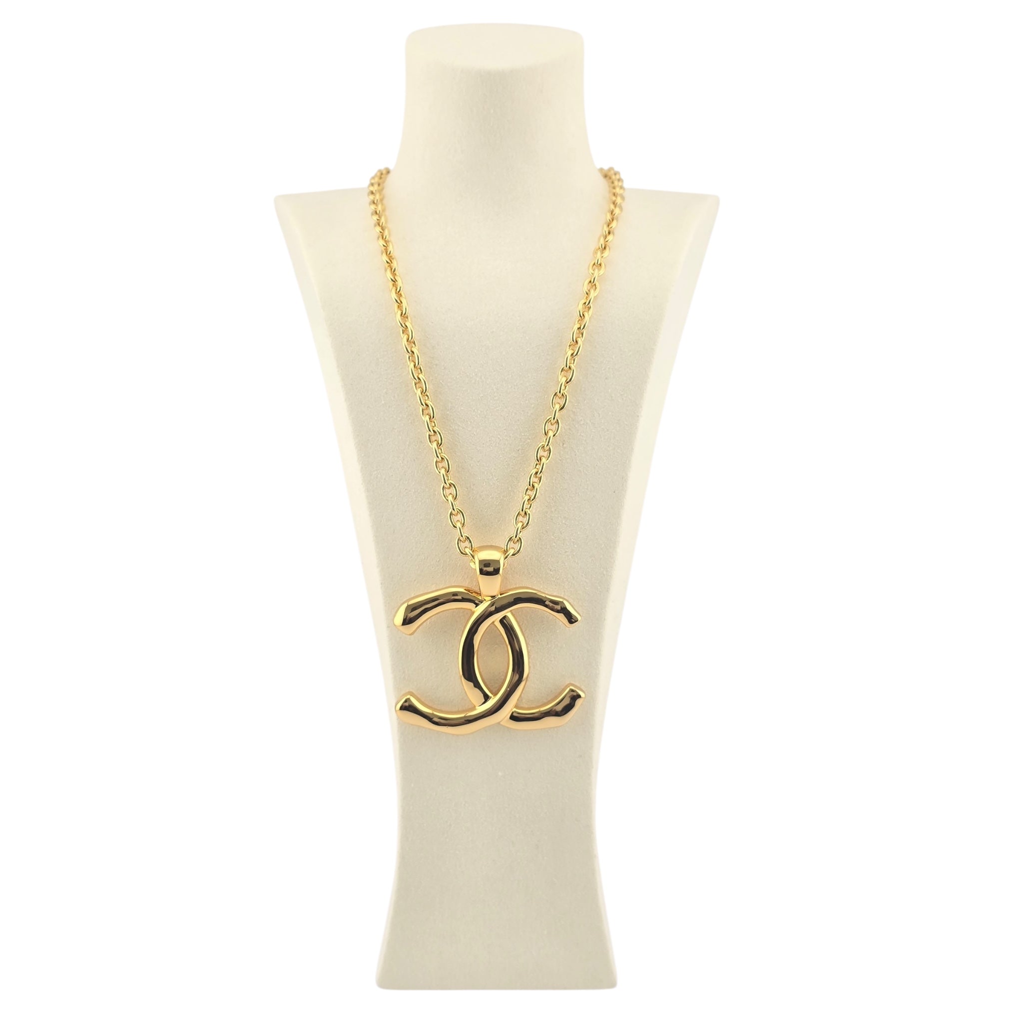 Chanel CC Gold Large Pendant Necklace 2023 CHANEL