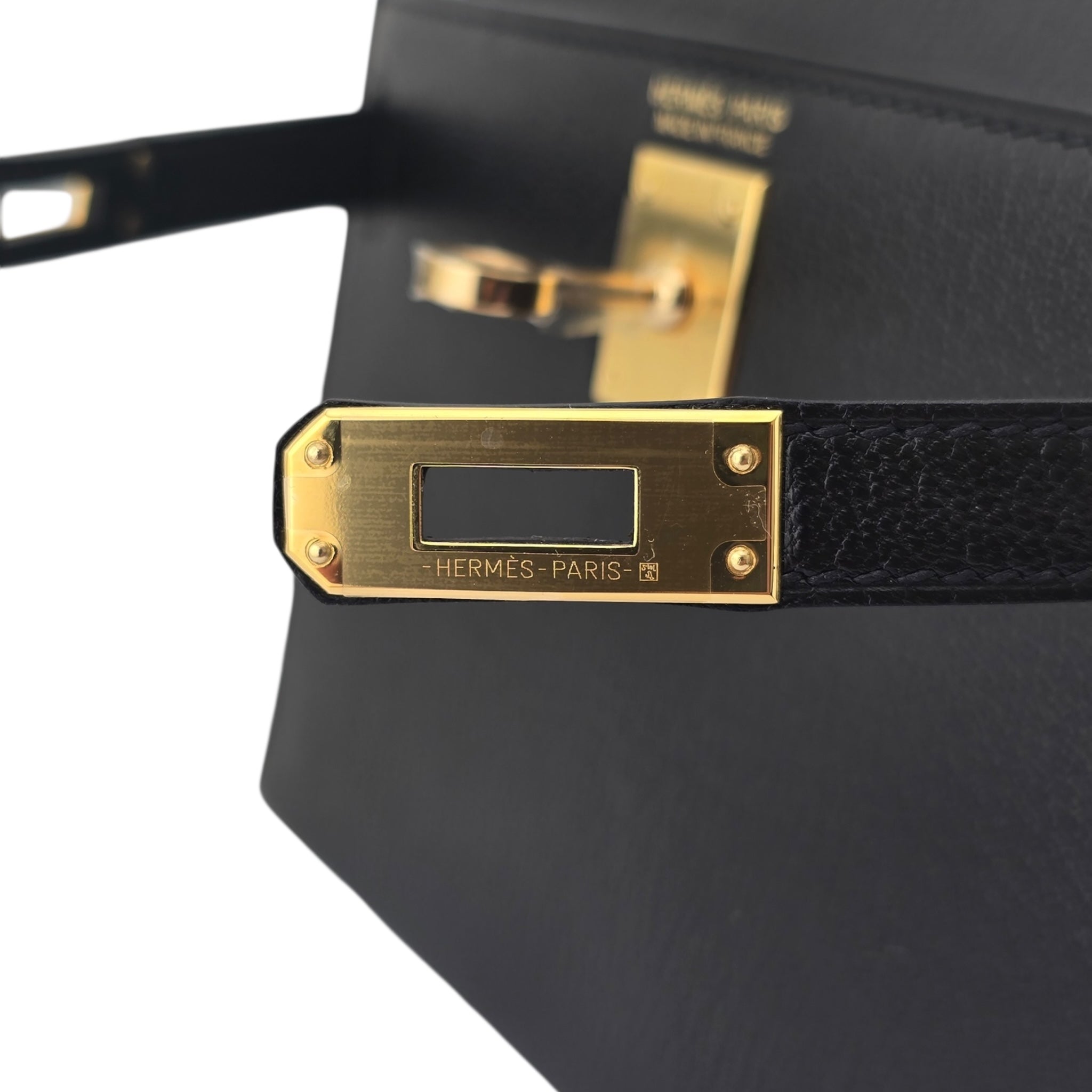 Hermes Mini Kelly II Chèvre Noir Gold Hardware HERMES