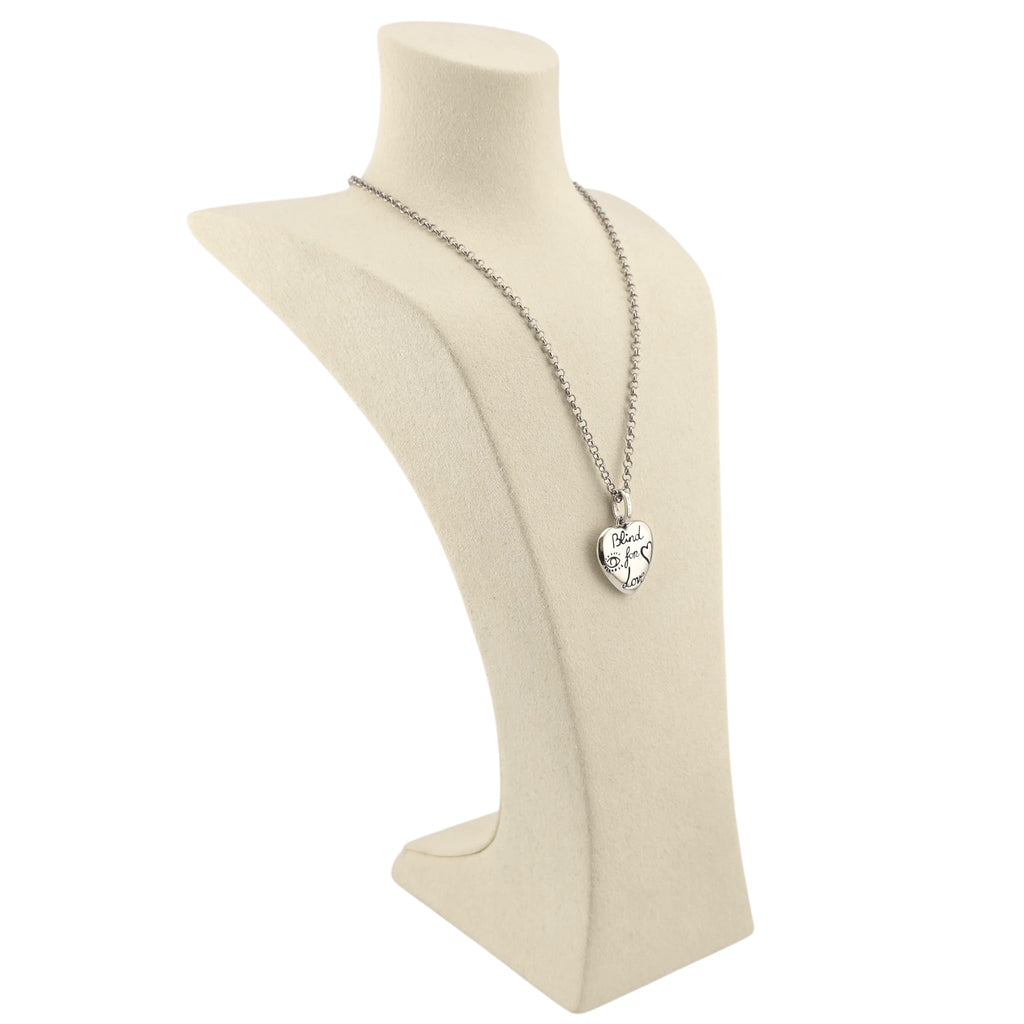 GUCCI Blind For Love Heart Sterling Silver Necklace GUCCI