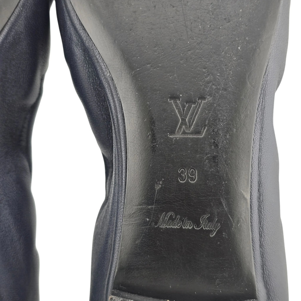 Louis Vuitton LV Flirty Navy Blue Python Ballet Flats 39 LOUIS VUITTON