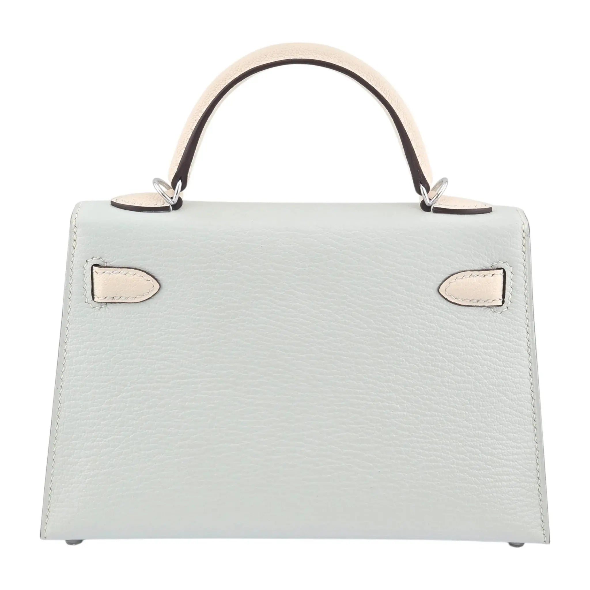 Hermes Chevre Mysore Horseshoe Mini Kelly Sellier 20 Bleu Brume Nata Bag HERMES