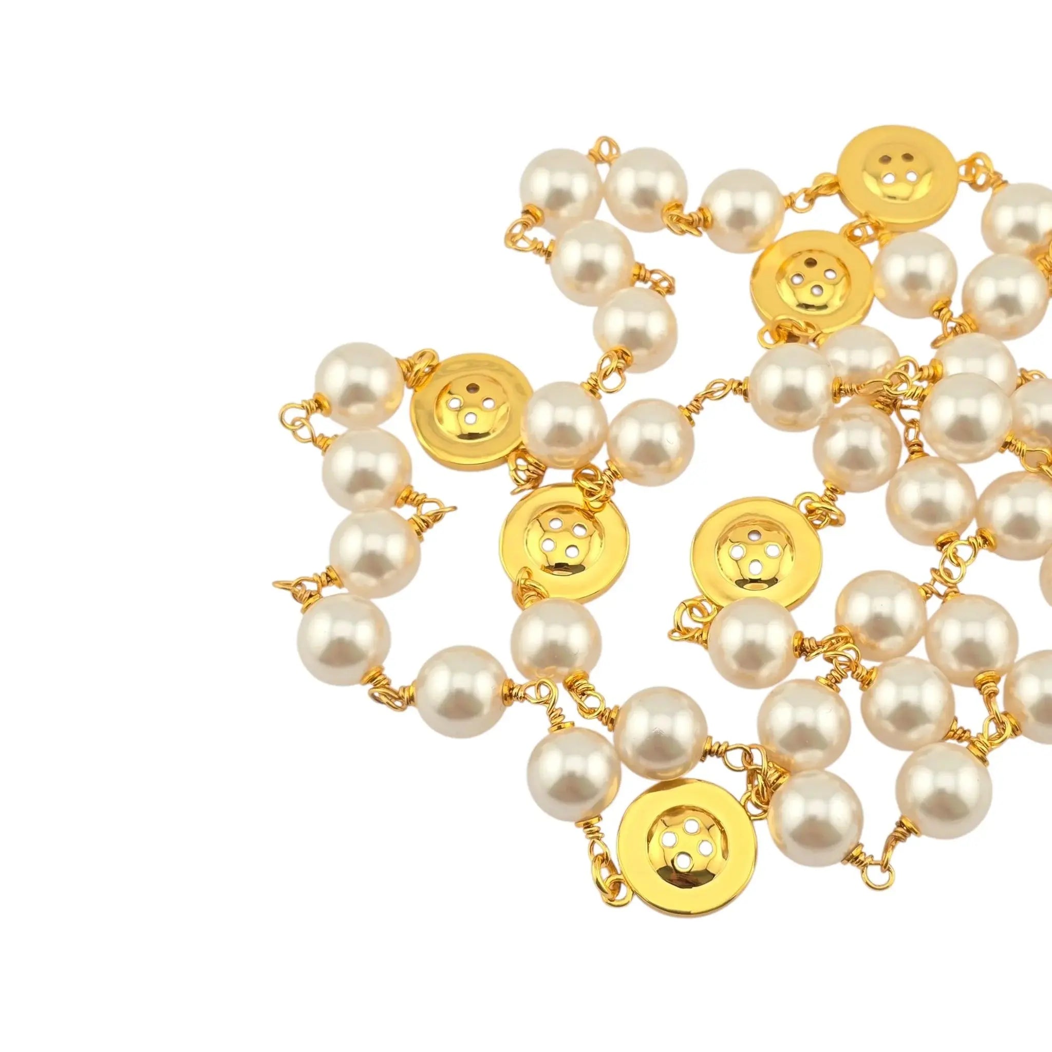 Chanel CC Faux Pearl Gold Button Pendant 2020 CHANEL