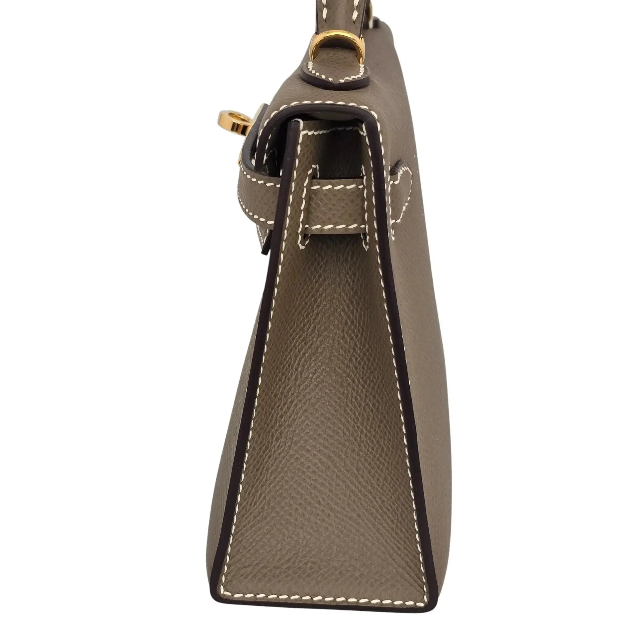 Hermes Mini Kelly II Epsom Etoupe Gold Hardware Bag HERMES