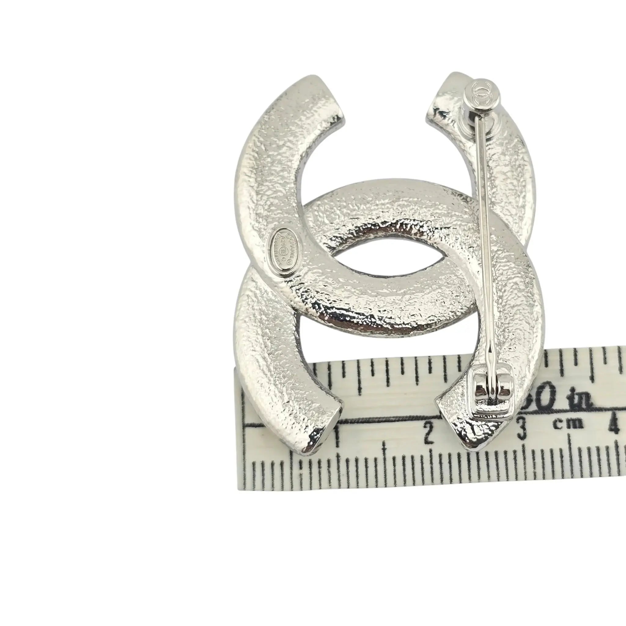 Chanel CC Silver Crystals Enamel Brooch 2025 CHANEL