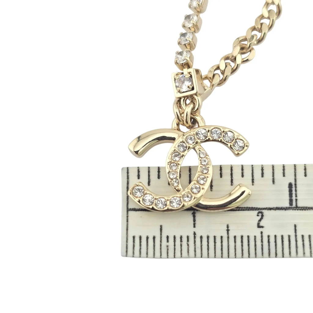Chanel CC Gold Crystal Chain Necklace 2024 CHANEL