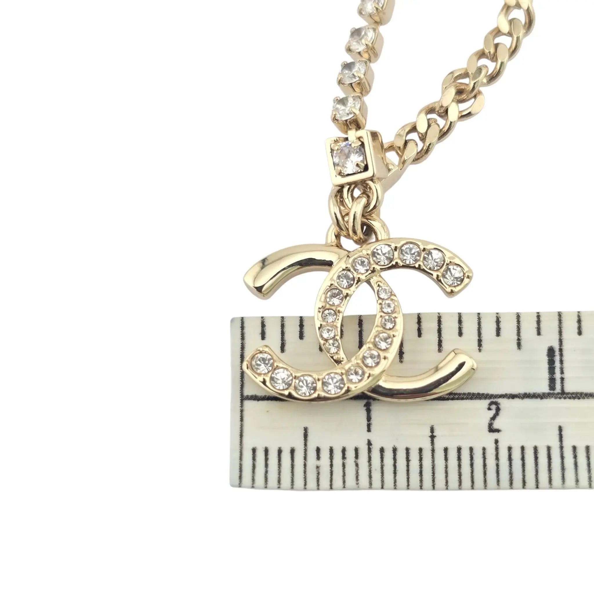 Chanel CC Gold Crystal Chain Necklace 2024 CHANEL