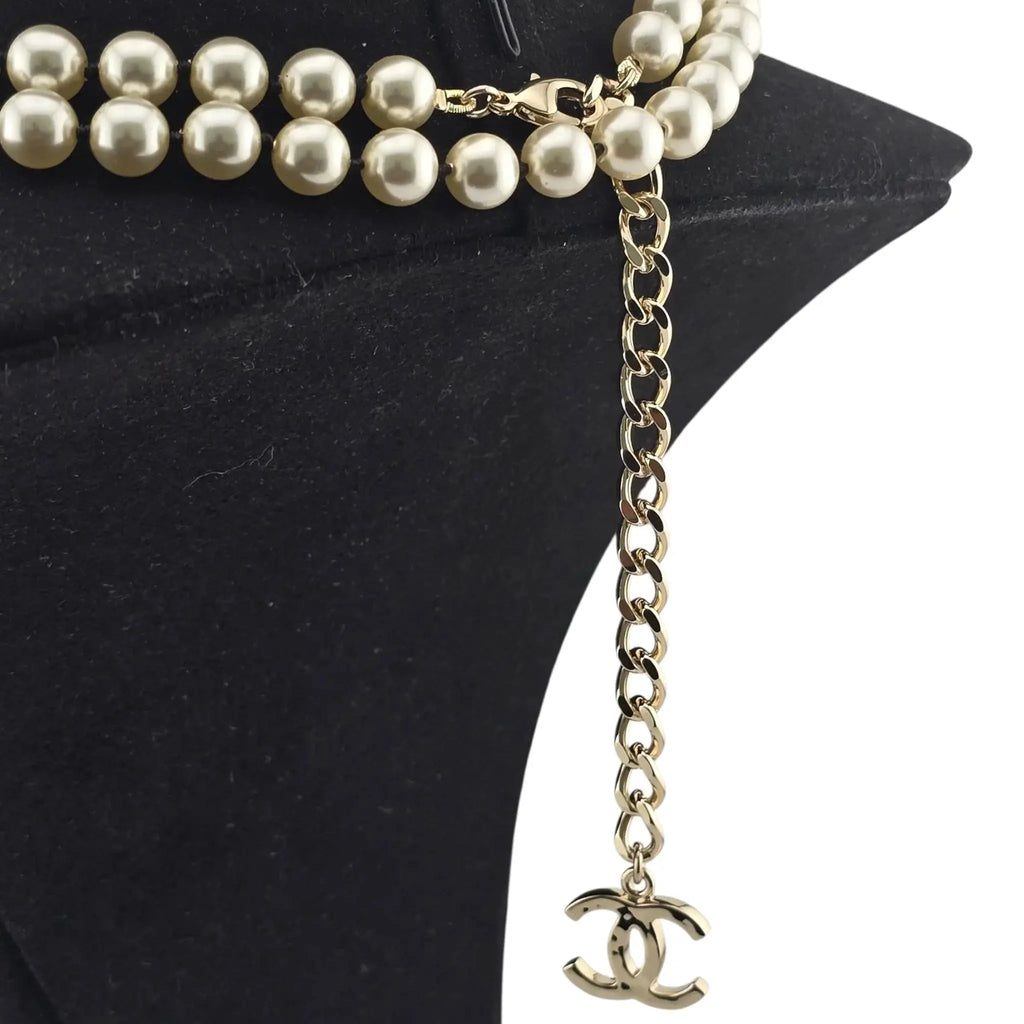 Chanel CC Long Faux Pearl Necklace 2022 CHANEL
