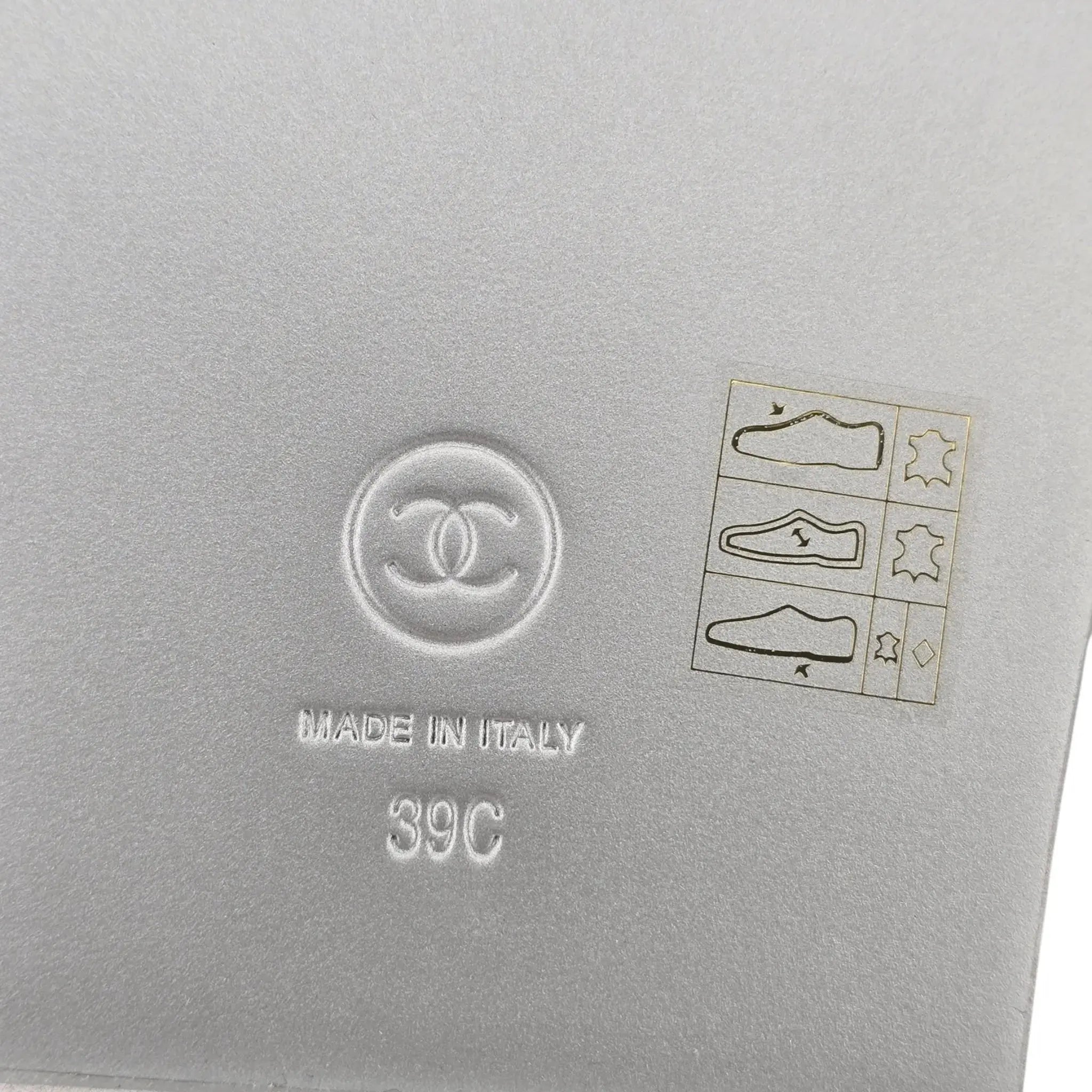 Chanel CC Silver Metallic Leather Dad Sandals CHANEL