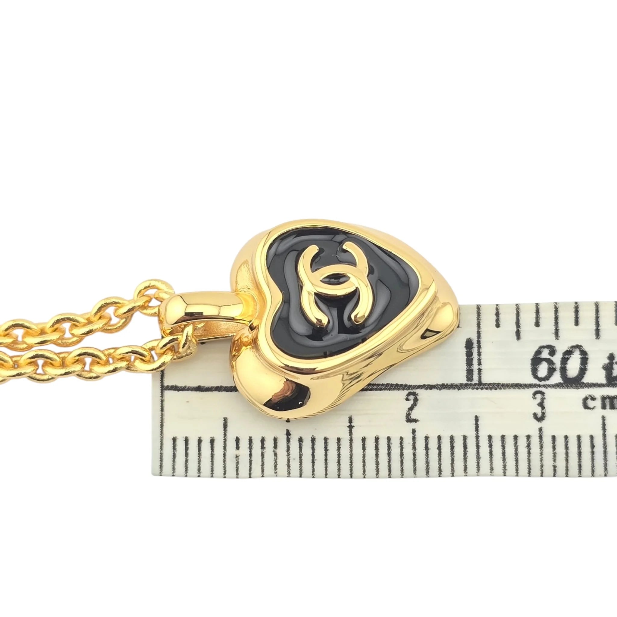 Chanel CC Pendant Gold Black Necklace 2025 CHANEL