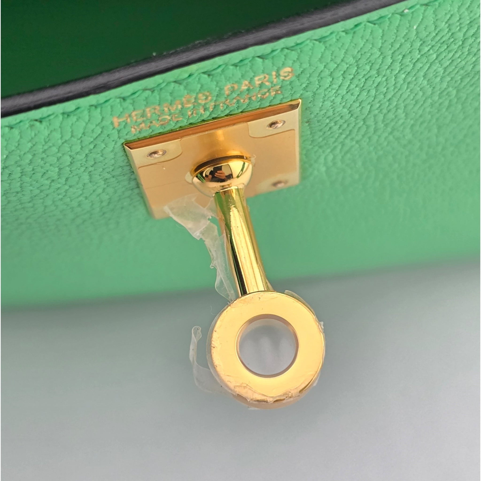 Hermes Mini Kelly II Chèvre Vert Comics Gold Hardware Bag HERMES