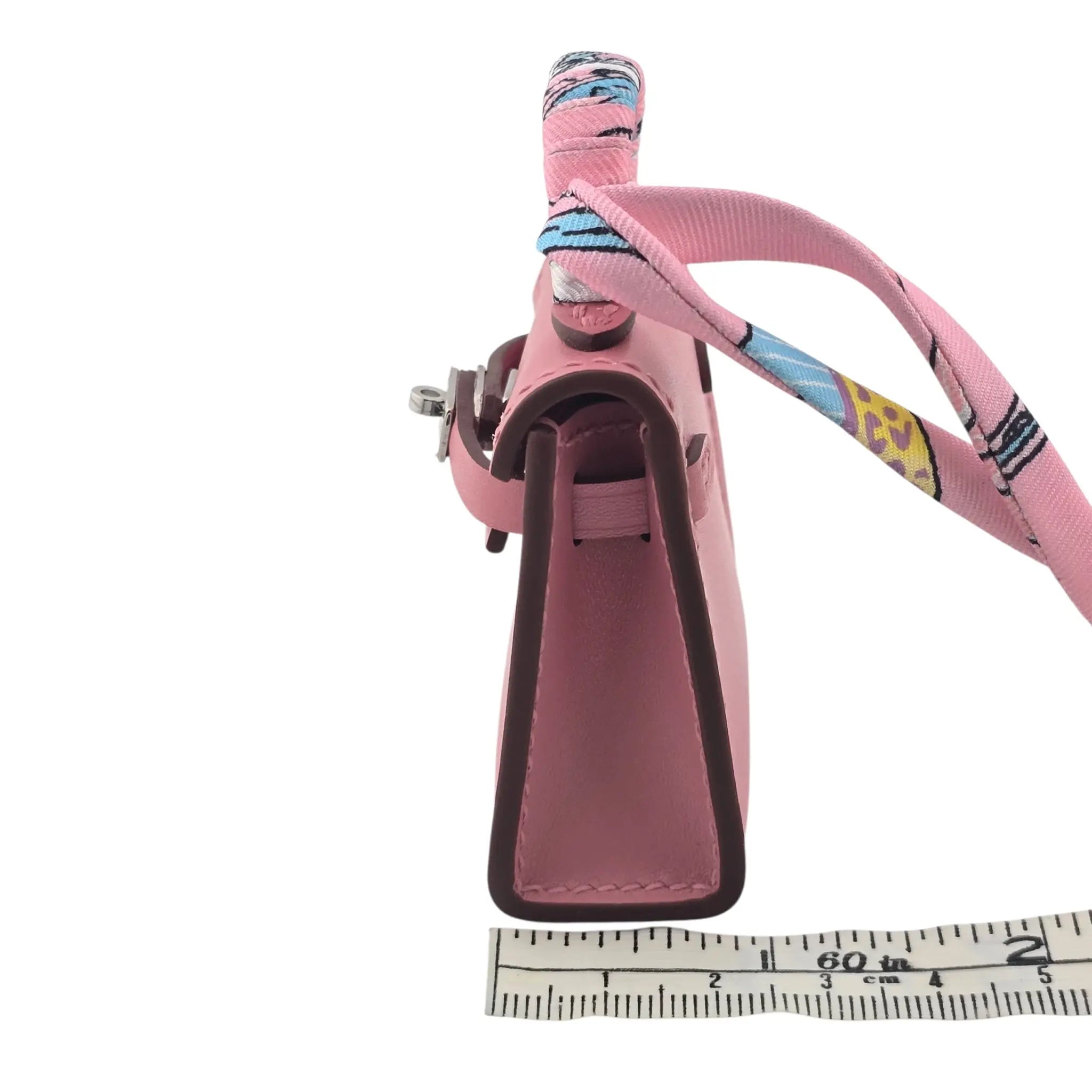 Hermes Rose Sakura Tadelakt Mini Kelly Twilly Bag Charm Palladium Hardware HERMES