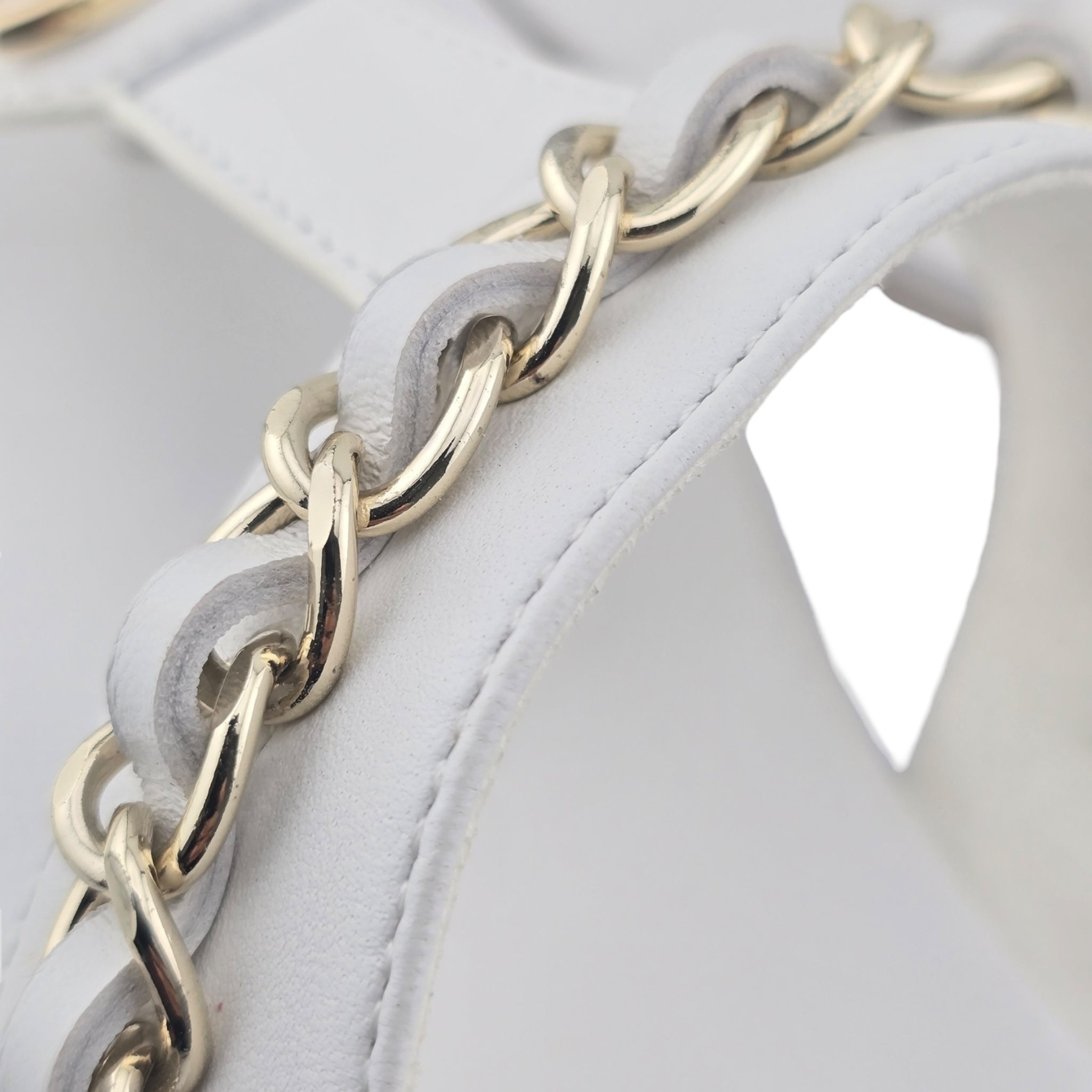Chanel CC White Turnlock Sandals - 39