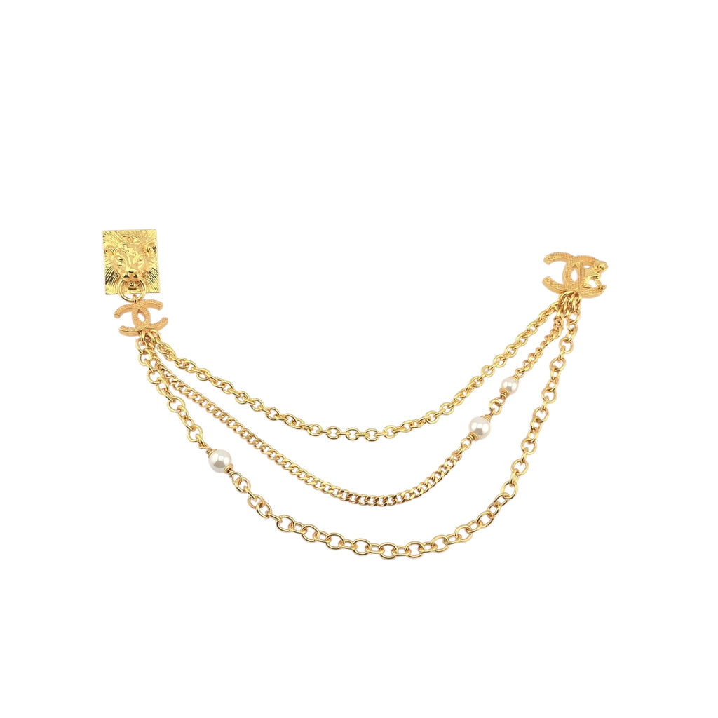 Chanel Gold Lion Chain Brooch 2022 CHANEL