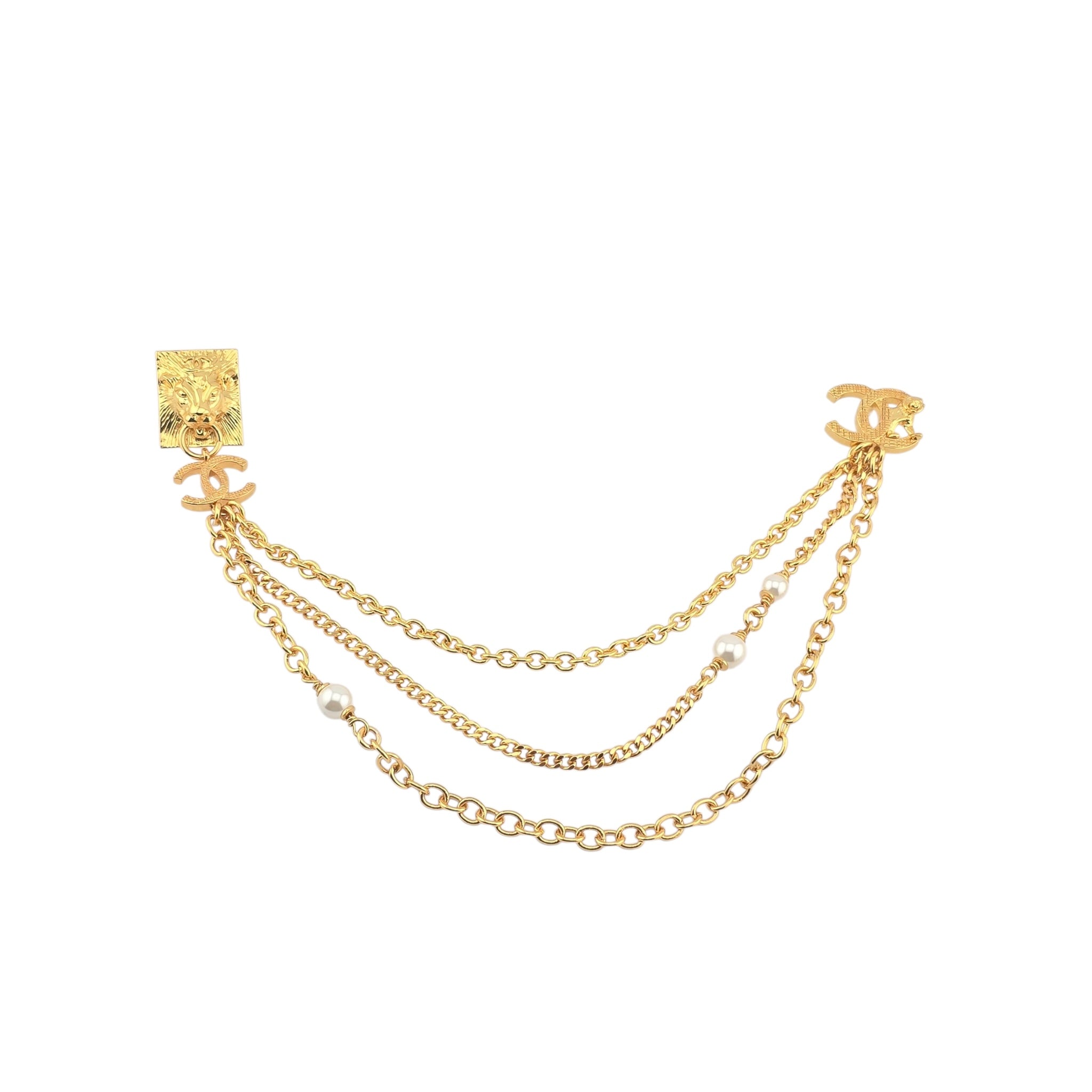 Chanel Gold Lion Chain Brooch 2022 CHANEL