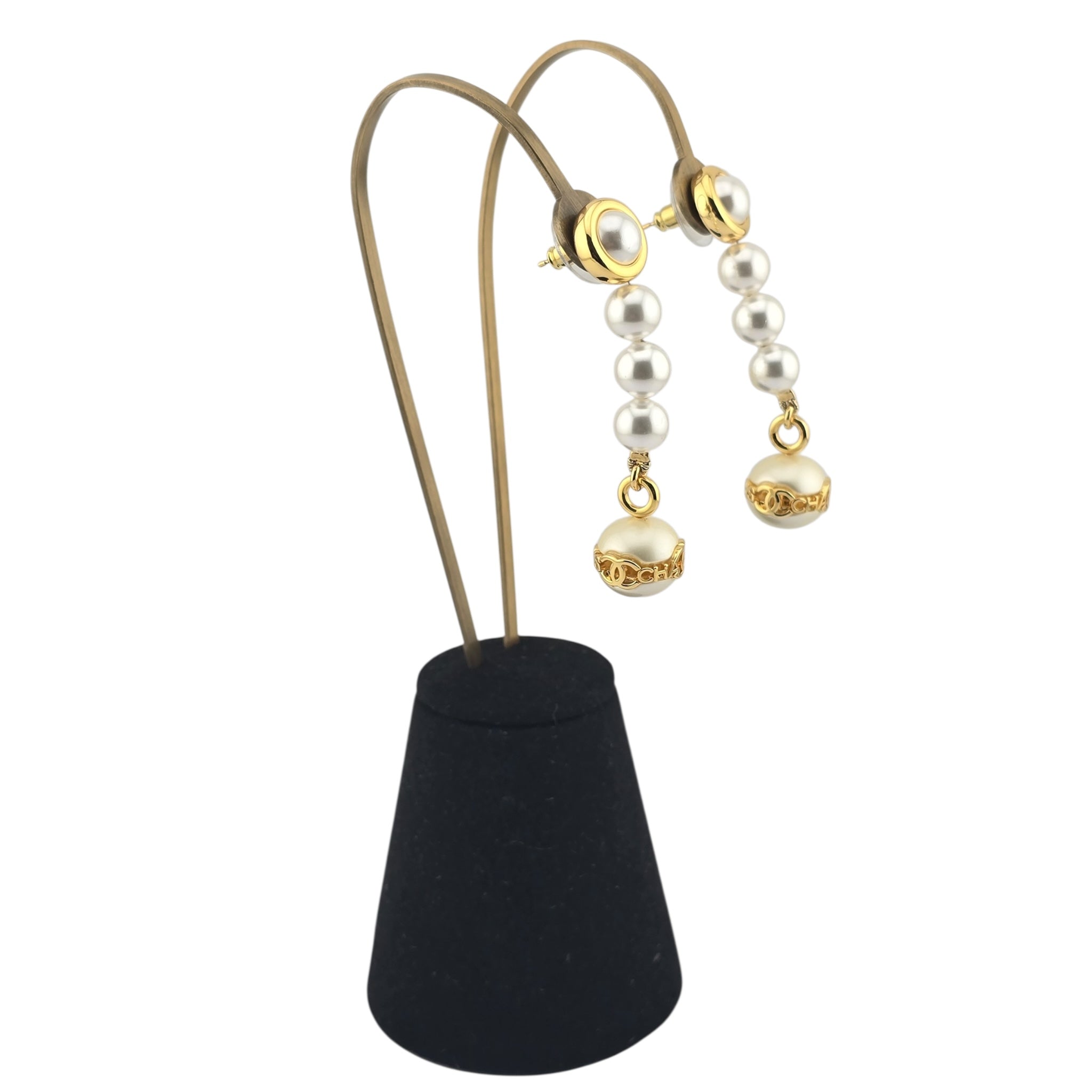 Chanel Gold Faux Pearl Dangle Earrings 2023 CHANEL