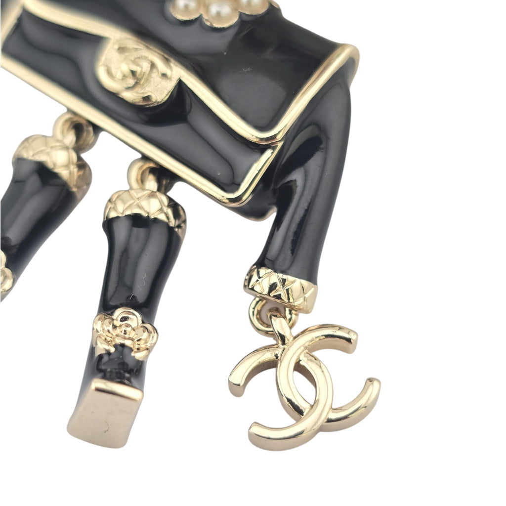 Chanel CC Robot Black Key Ring Bag Charm 25B CHANEL