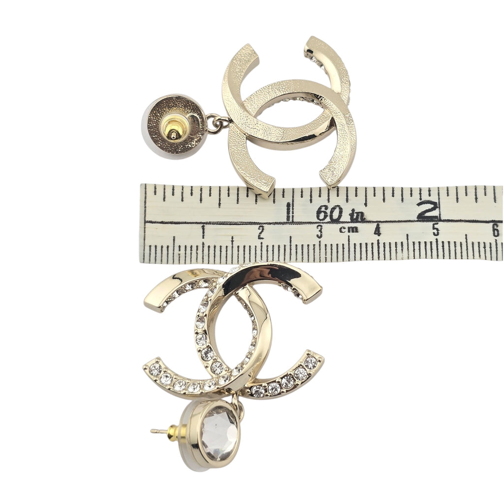 Chanel CC Gold Crystal Earrings 2023 CHANEL
