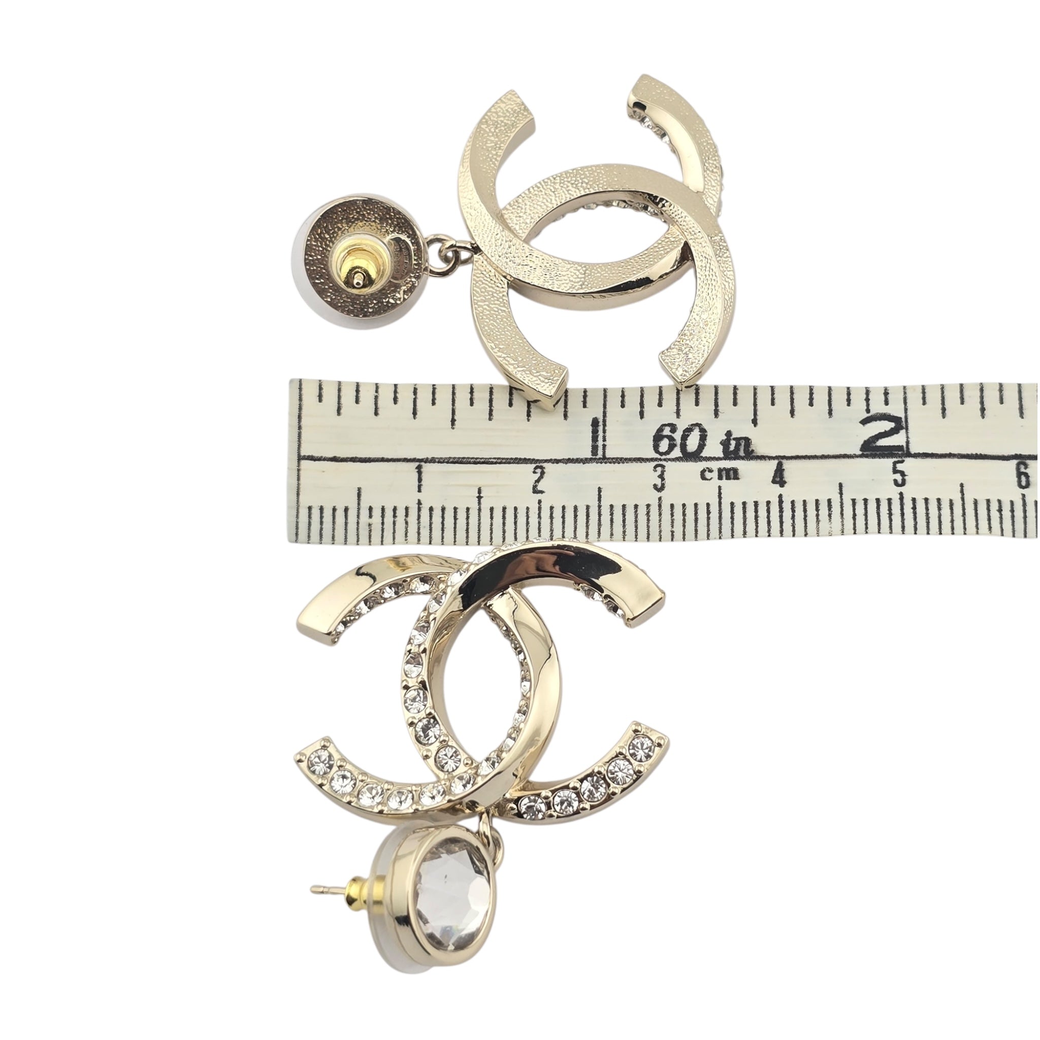 Chanel CC Gold Crystal Earrings 2023 CHANEL