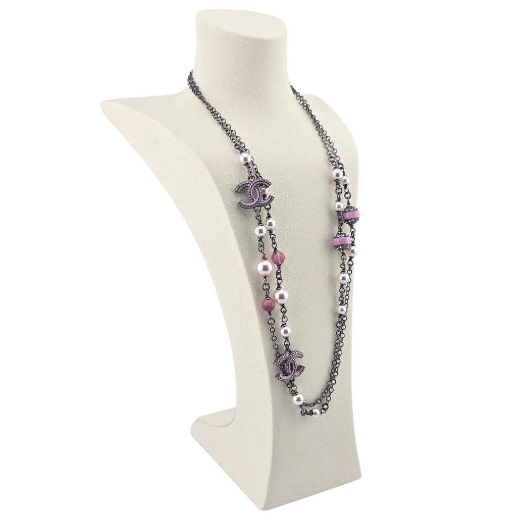 Chanel CC Ruthenium Pink Long Necklace 2025 CHANEL