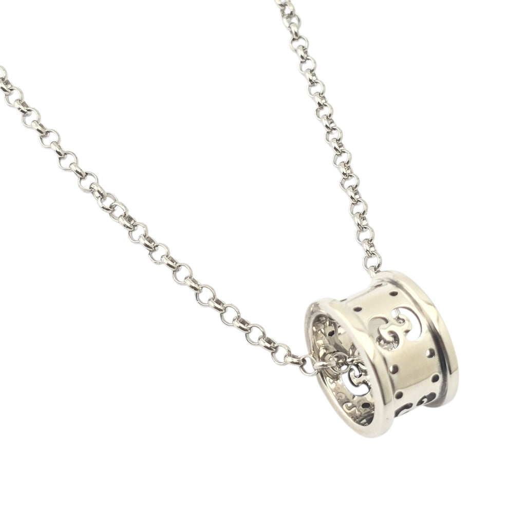 GUCCI GG Icon Twill Sterling Silver Necklace GUCCI