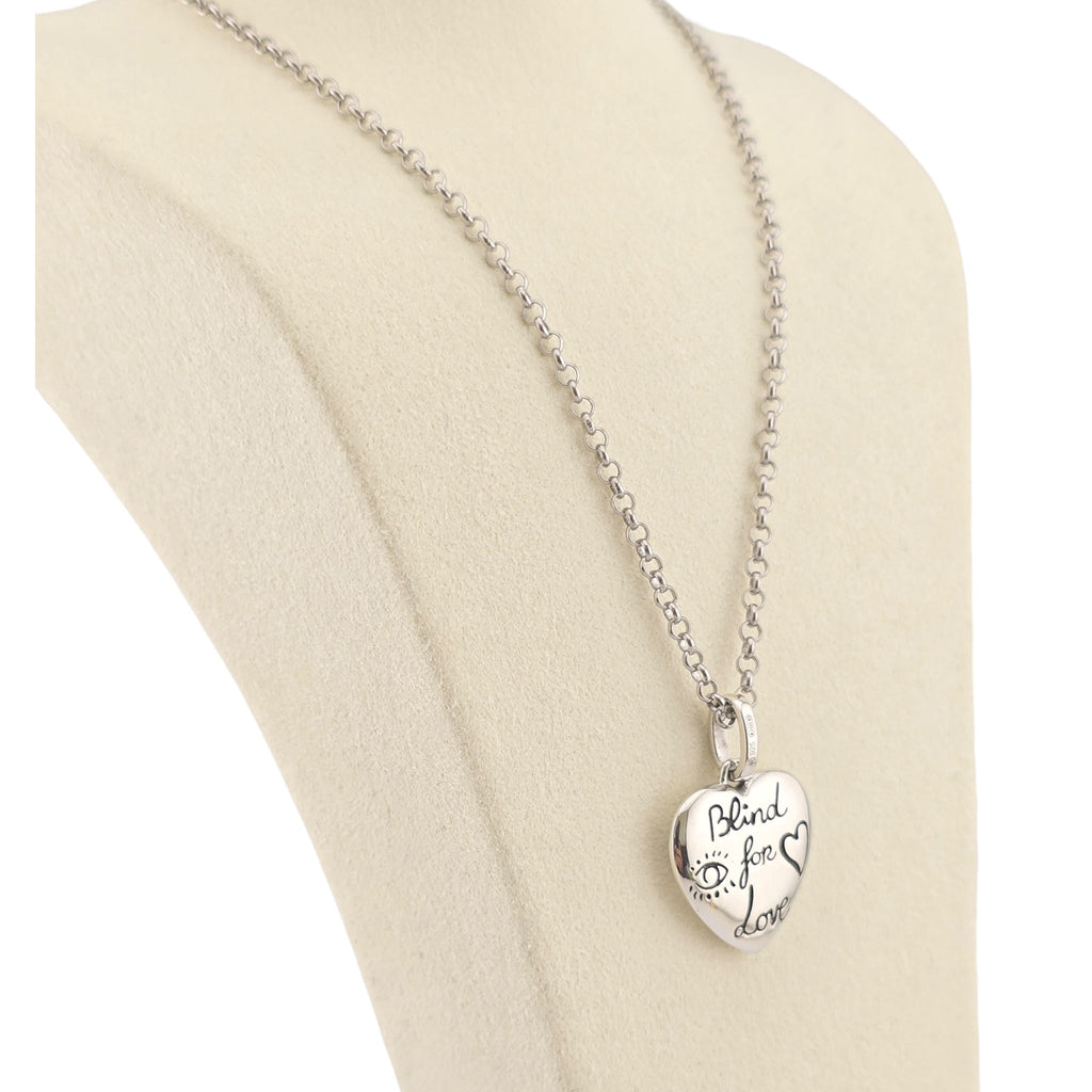 GUCCI Blind For Love Heart Sterling Silver Necklace GUCCI