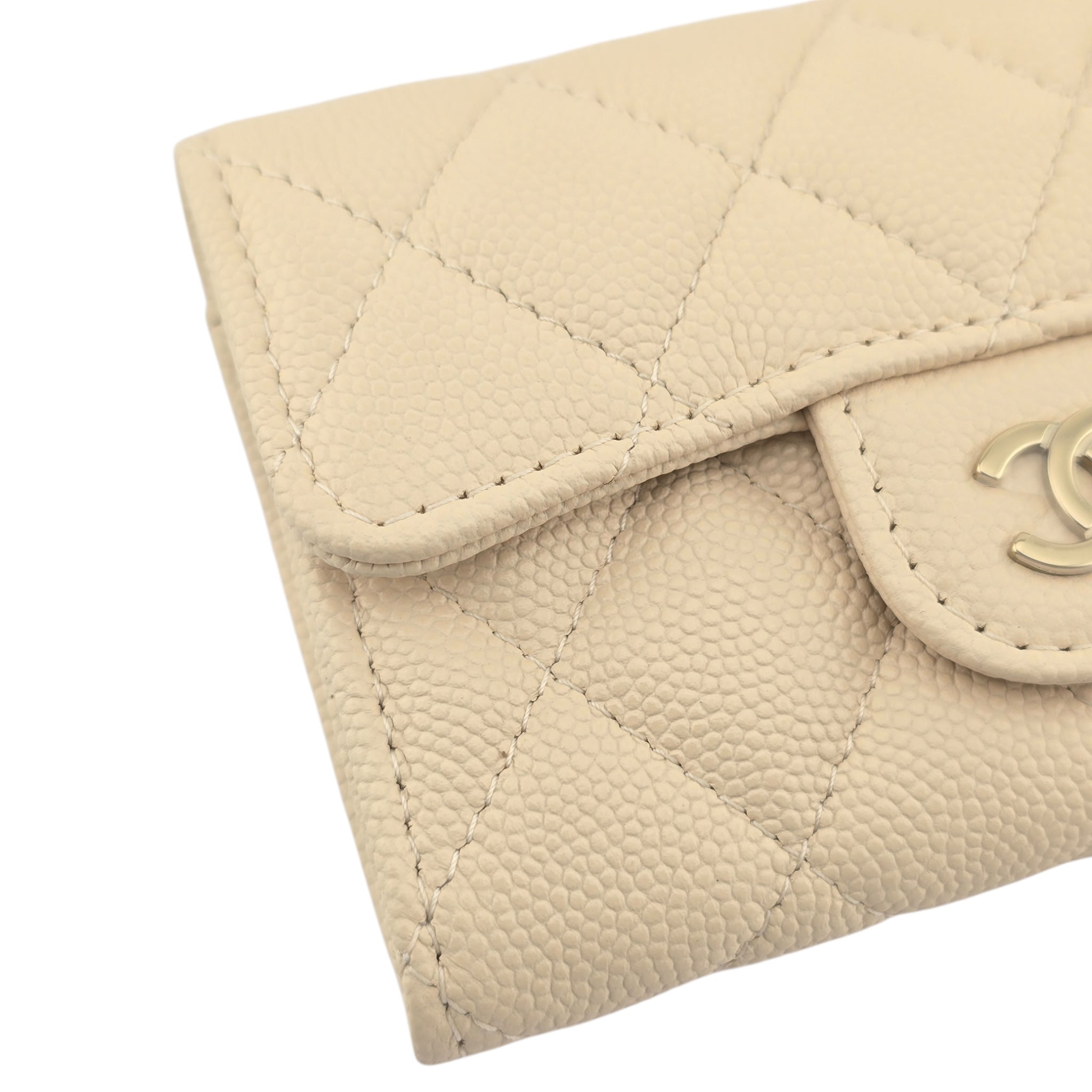 Chanel CC Caviar Beige Classic Flap Cardholder CHANEL