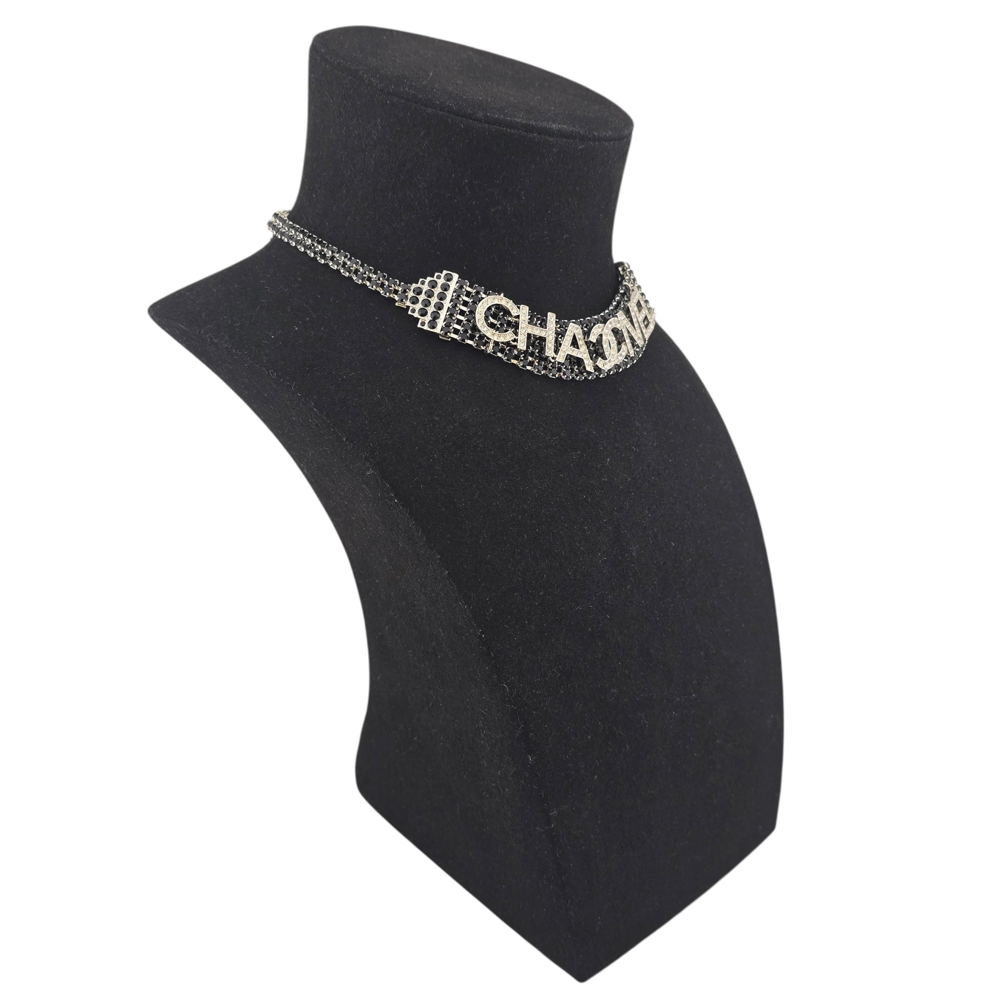 Chanel CC Black Crystal Choker Necklace 2020 CHANEL