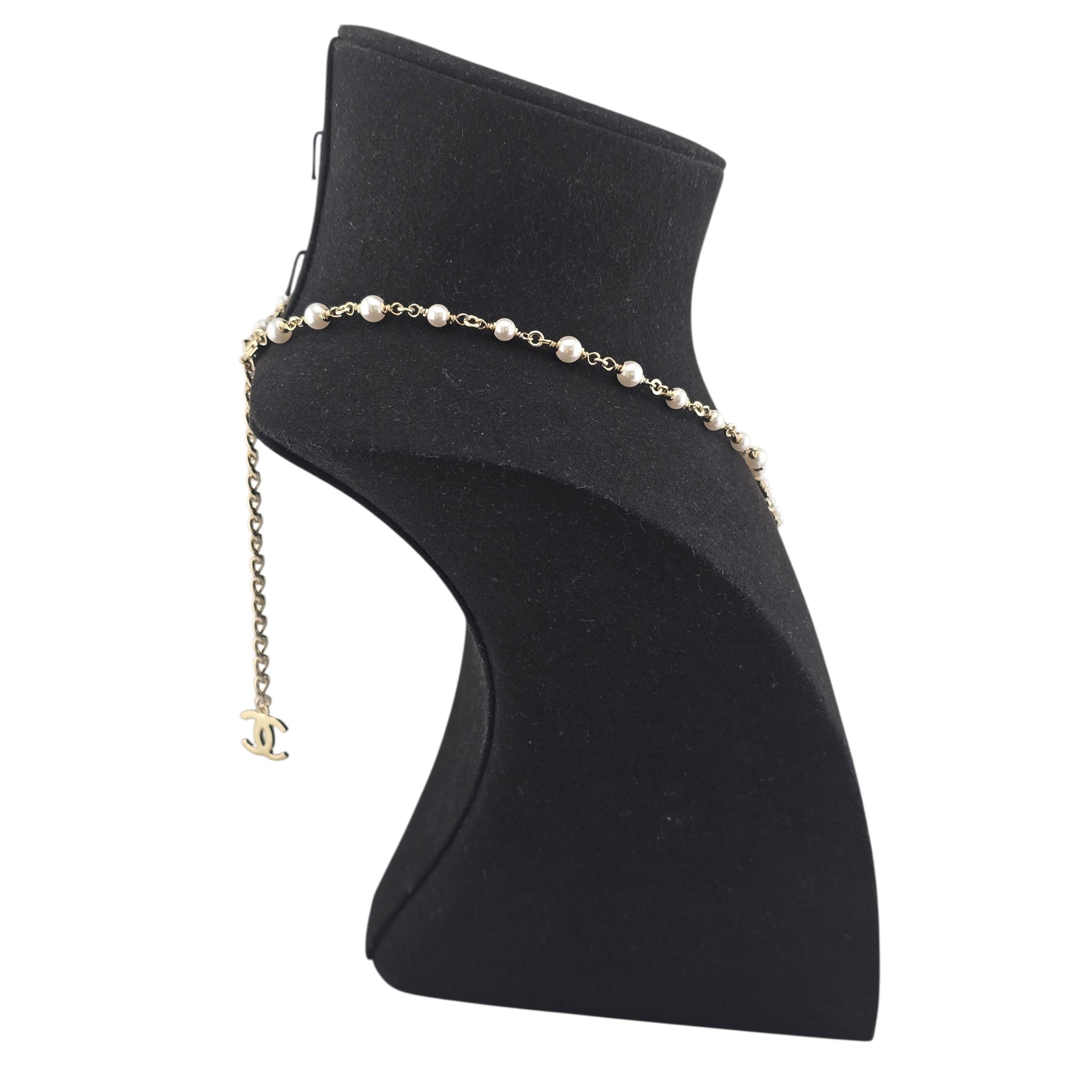 Chanel CC Gold Faux Pearl Pendant Necklace 2025