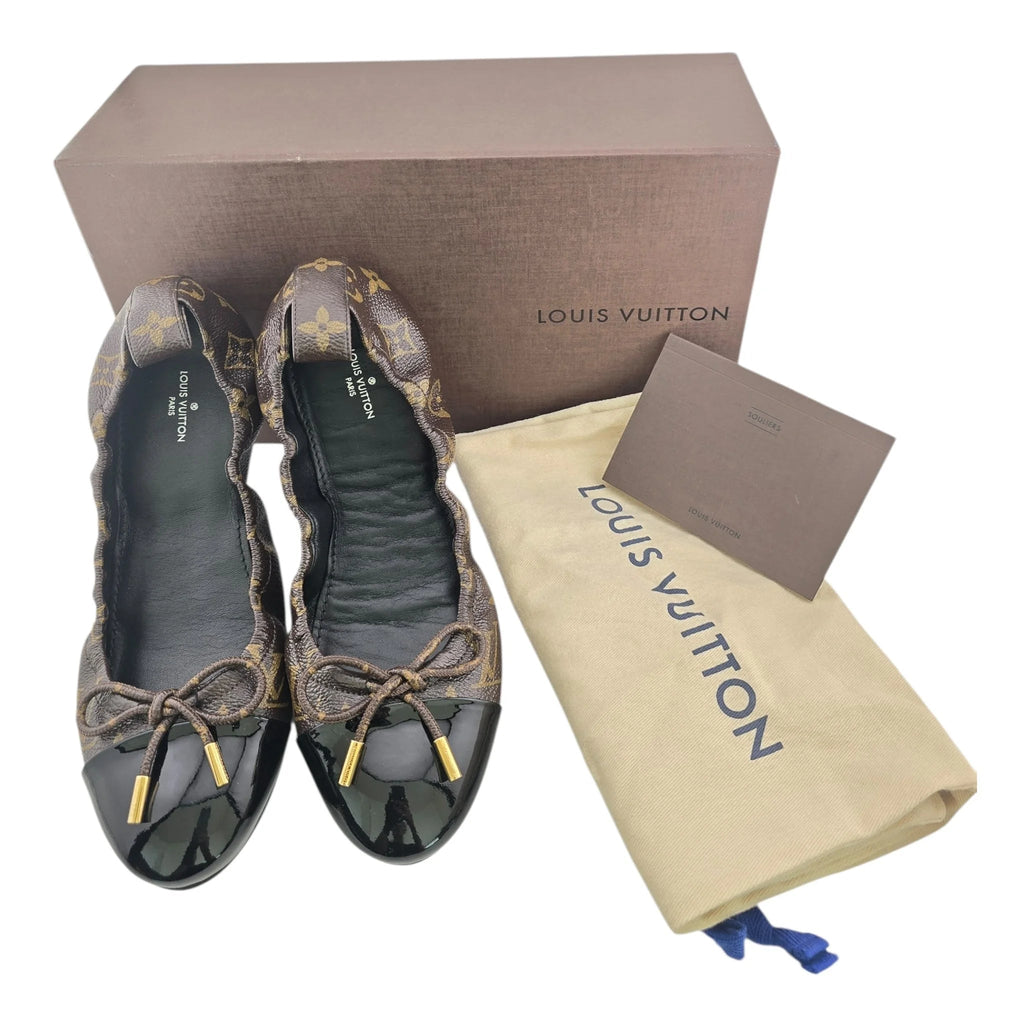 Louis Vuitton LV Brown Canvas Monogram Ballet Flats 39 LOUIS VUITTON