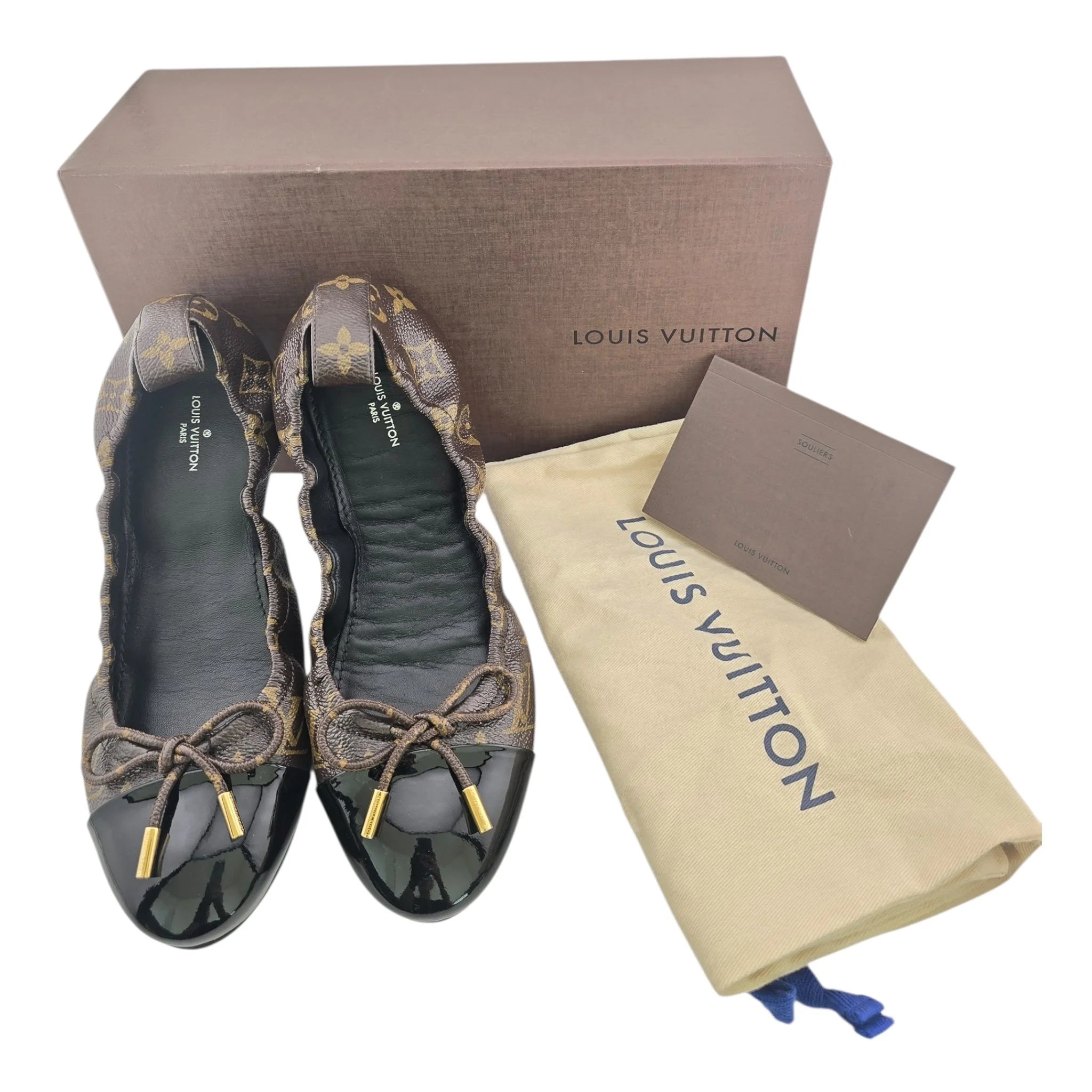 Louis Vuitton LV Brown Canvas Monogram Ballet Flats 39 LOUIS VUITTON