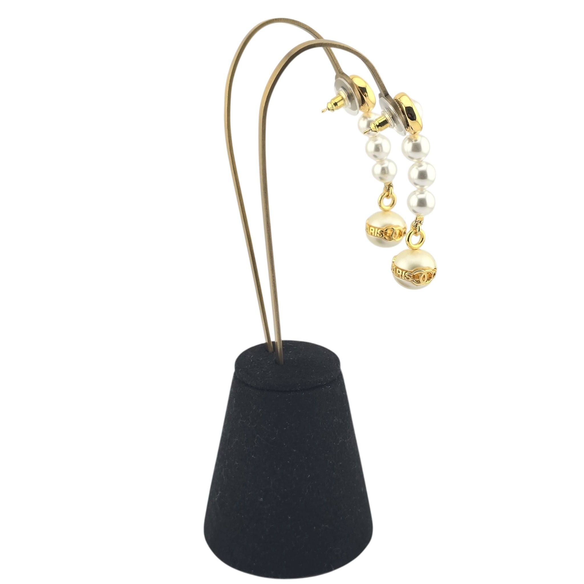 Chanel Gold Faux Pearl Dangle Earrings 2023 CHANEL