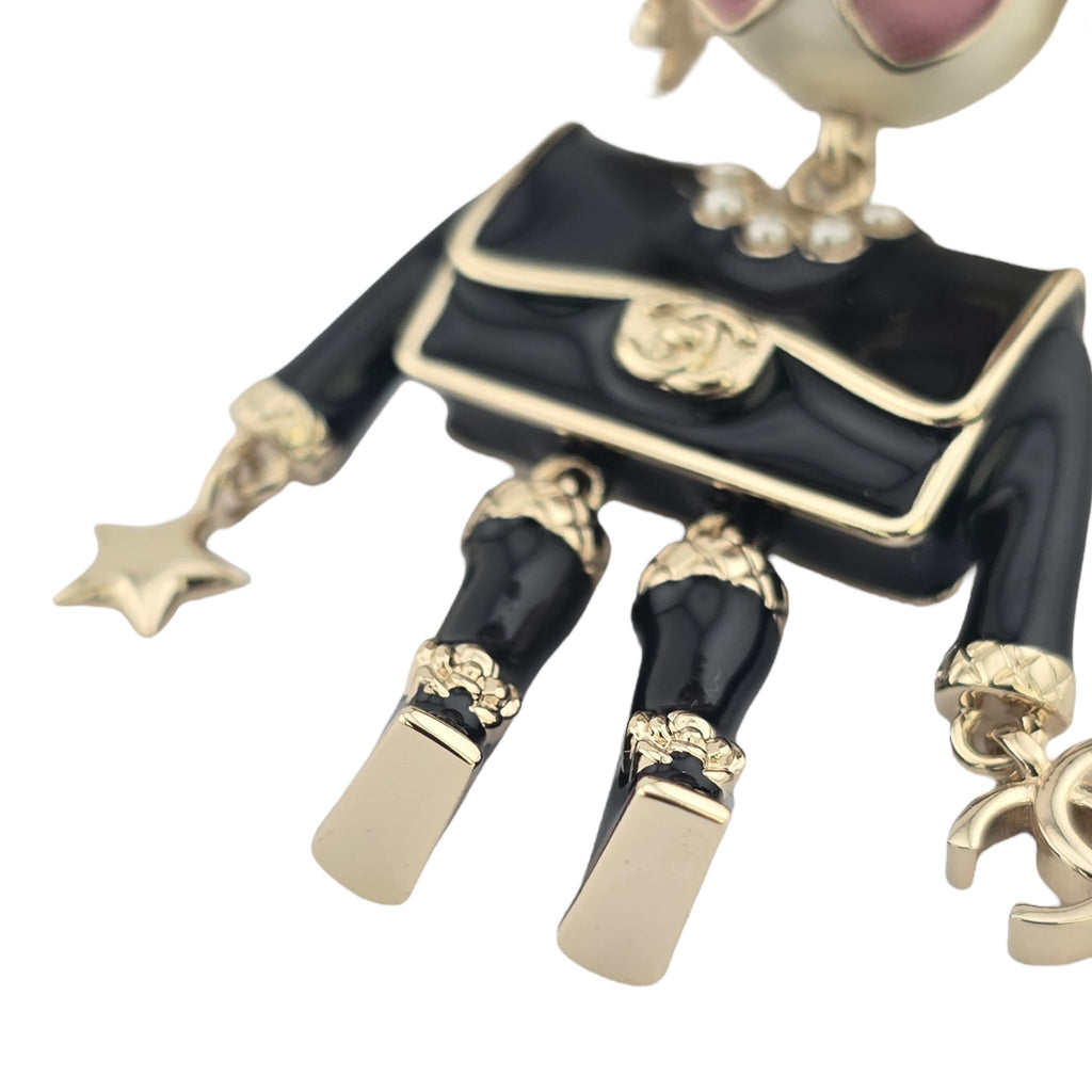 Chanel CC Robot Black Key Ring Bag Charm 25B CHANEL