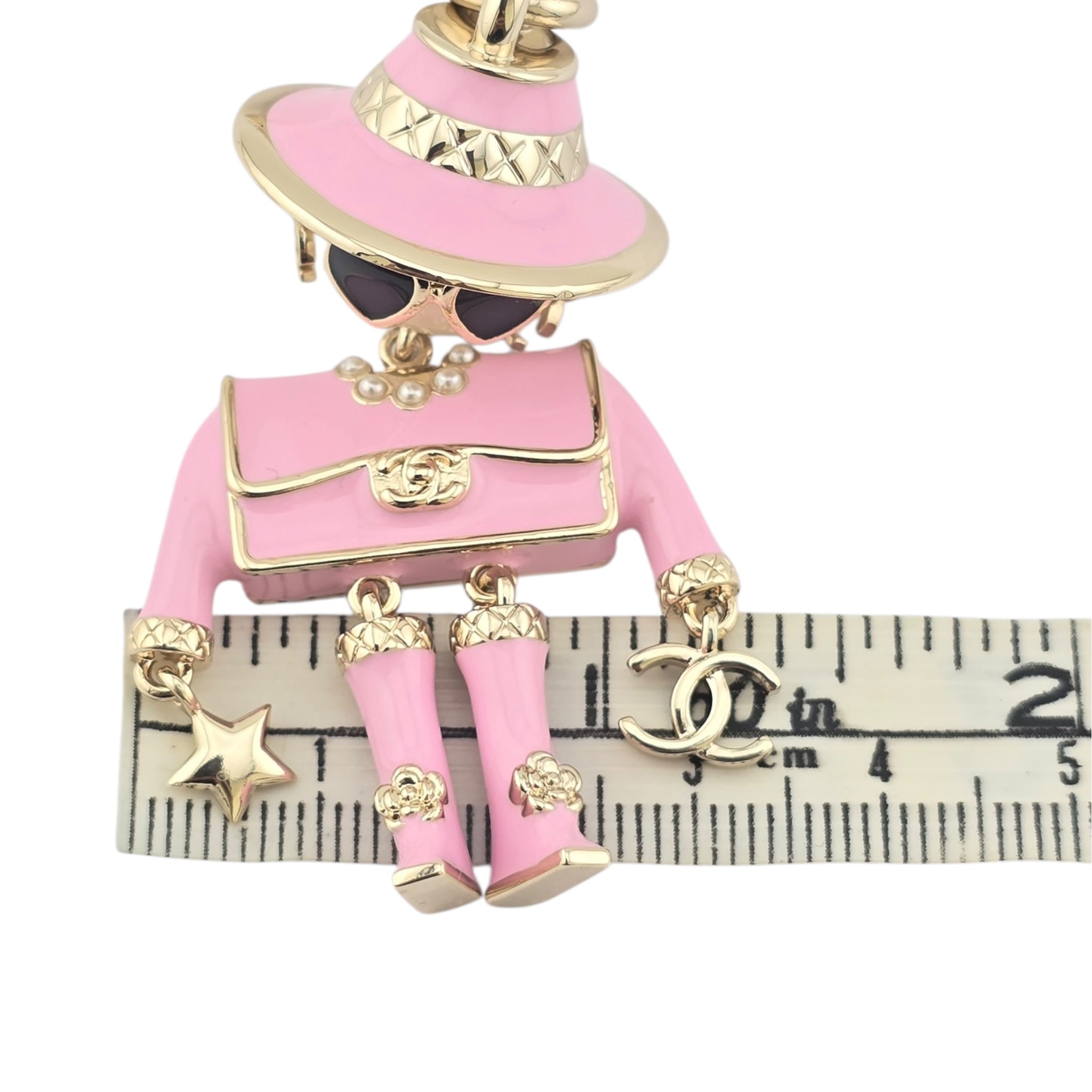 Chanel CC Robot Gabrielle Doll Pink Key Ring Bag Charm 25B CHANEL