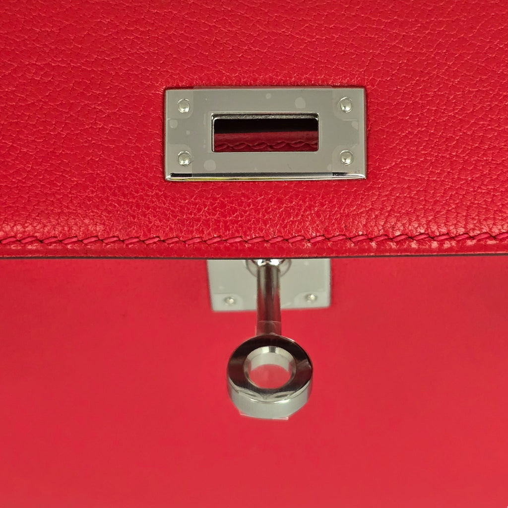 Hermes Mini Kelly II Rouge De Coeur Chèvre Chamkila Palladium Hardware HERMES