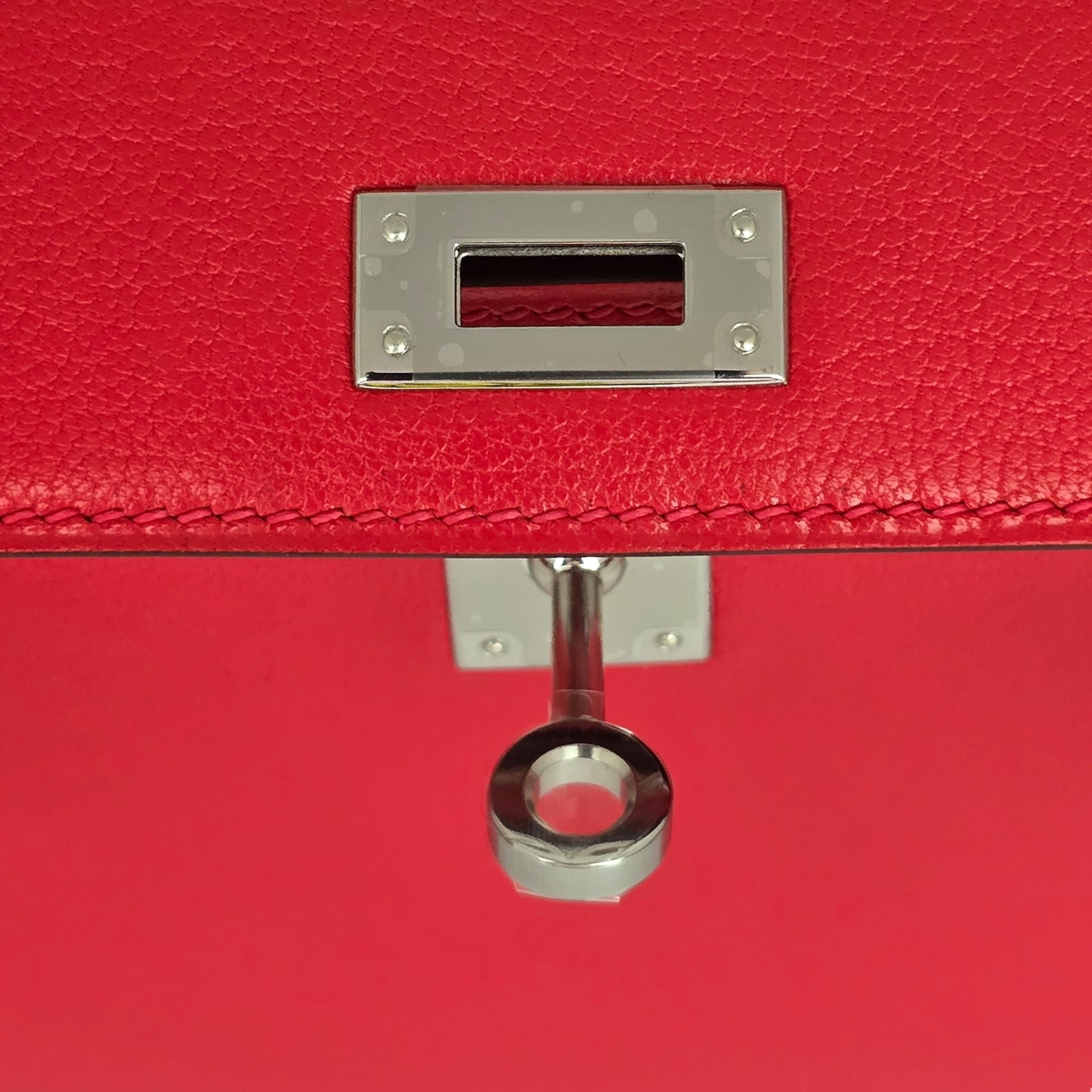 Hermes Mini Kelly II Rouge De Coeur Chèvre Chamkila Palladium Hardware HERMES