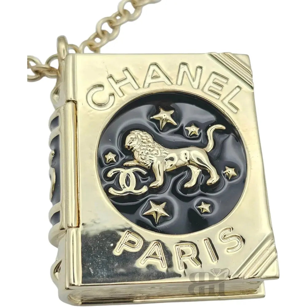 Chanel Enamel Lion Book Locket Pendant Necklace Cruise 2022 CHANEL