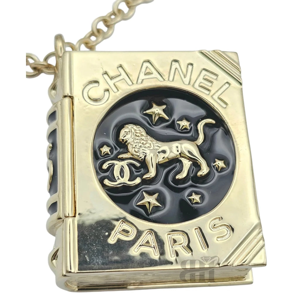 Chanel Enamel Lion Book Locket Pendant Necklace Cruise 2022 CHANEL