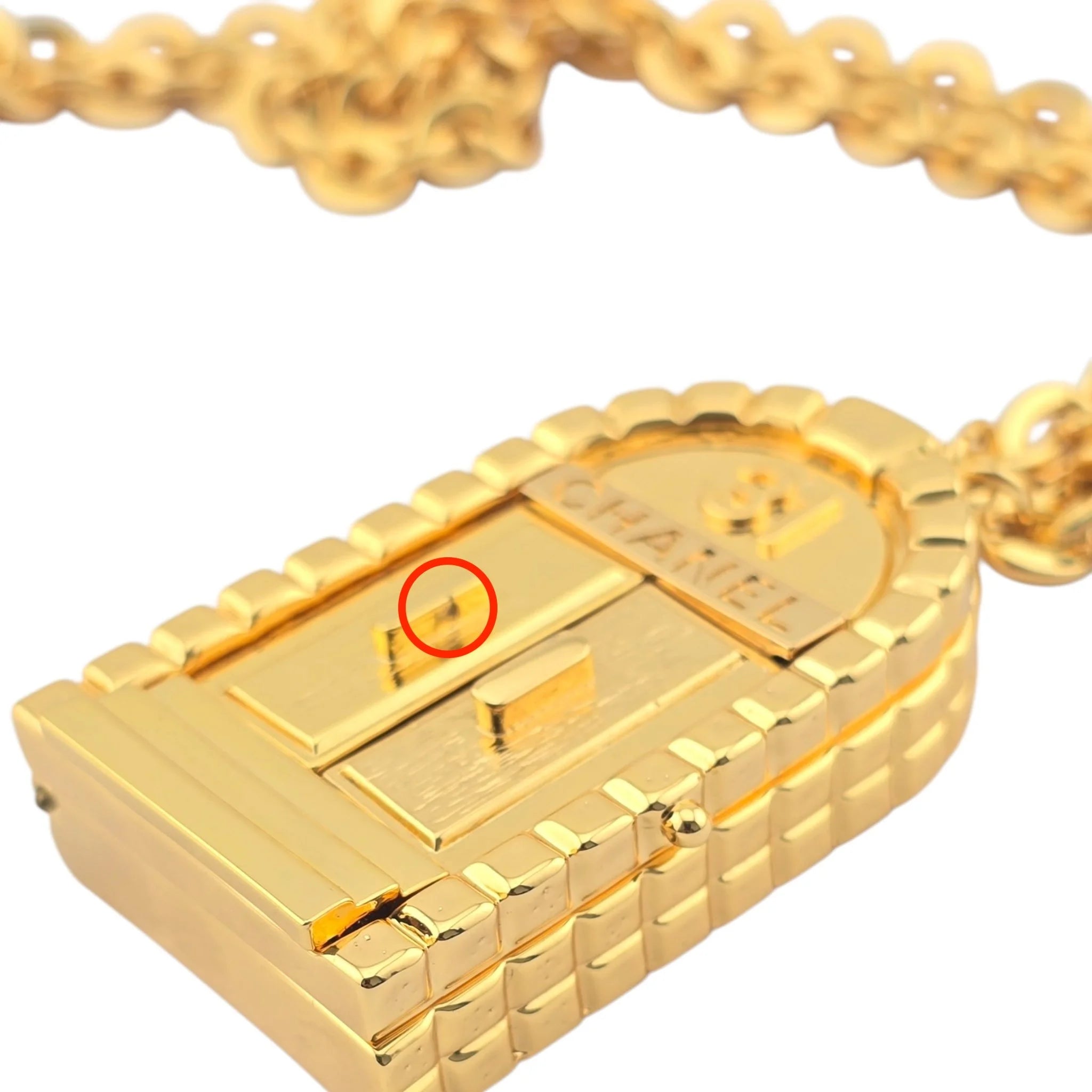 Chanel CC Metal 31 Rue Cambon Door Long Necklace Gold B22 CHANEL