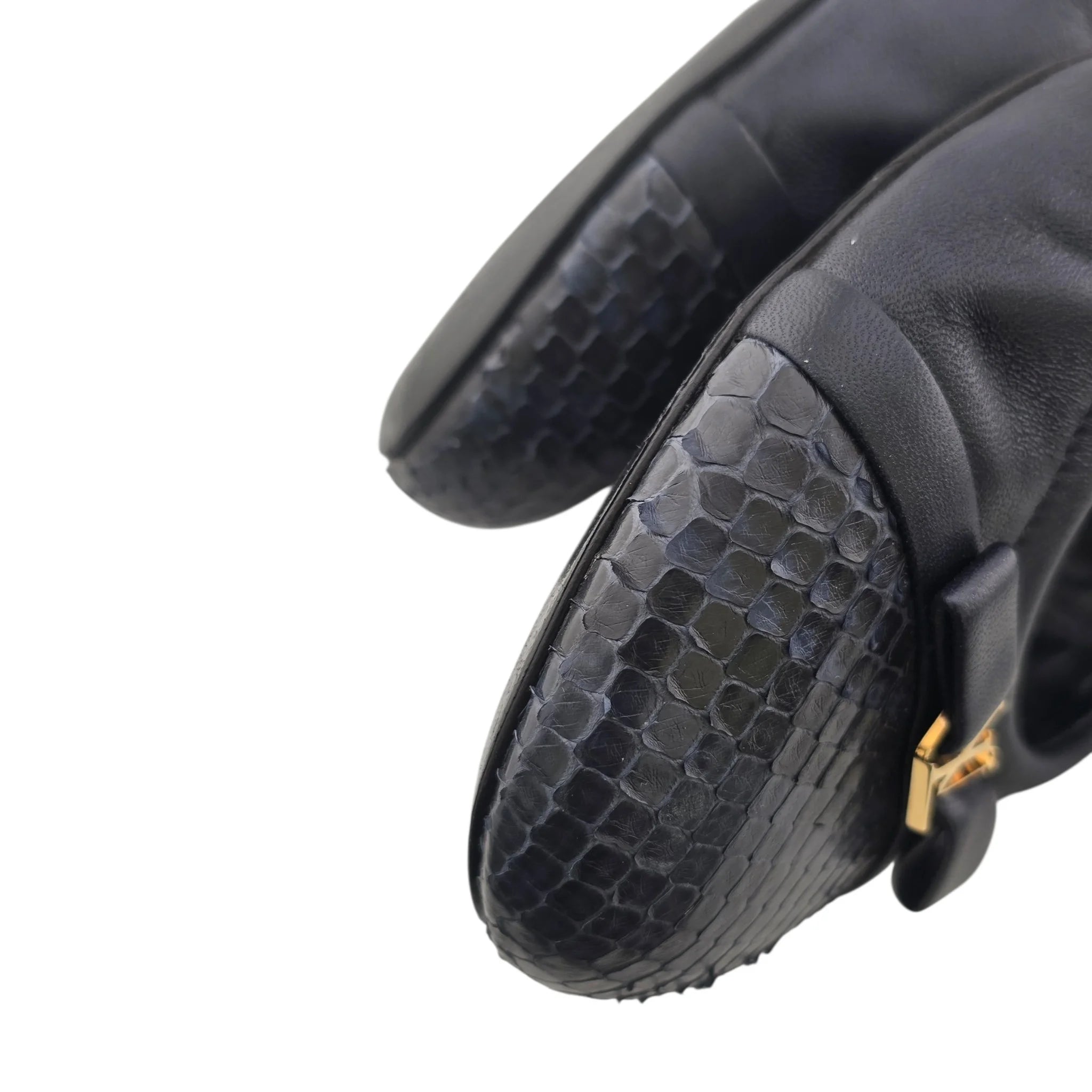 Louis Vuitton LV Flirty Navy Blue Python Ballet Flats 39 LOUIS VUITTON