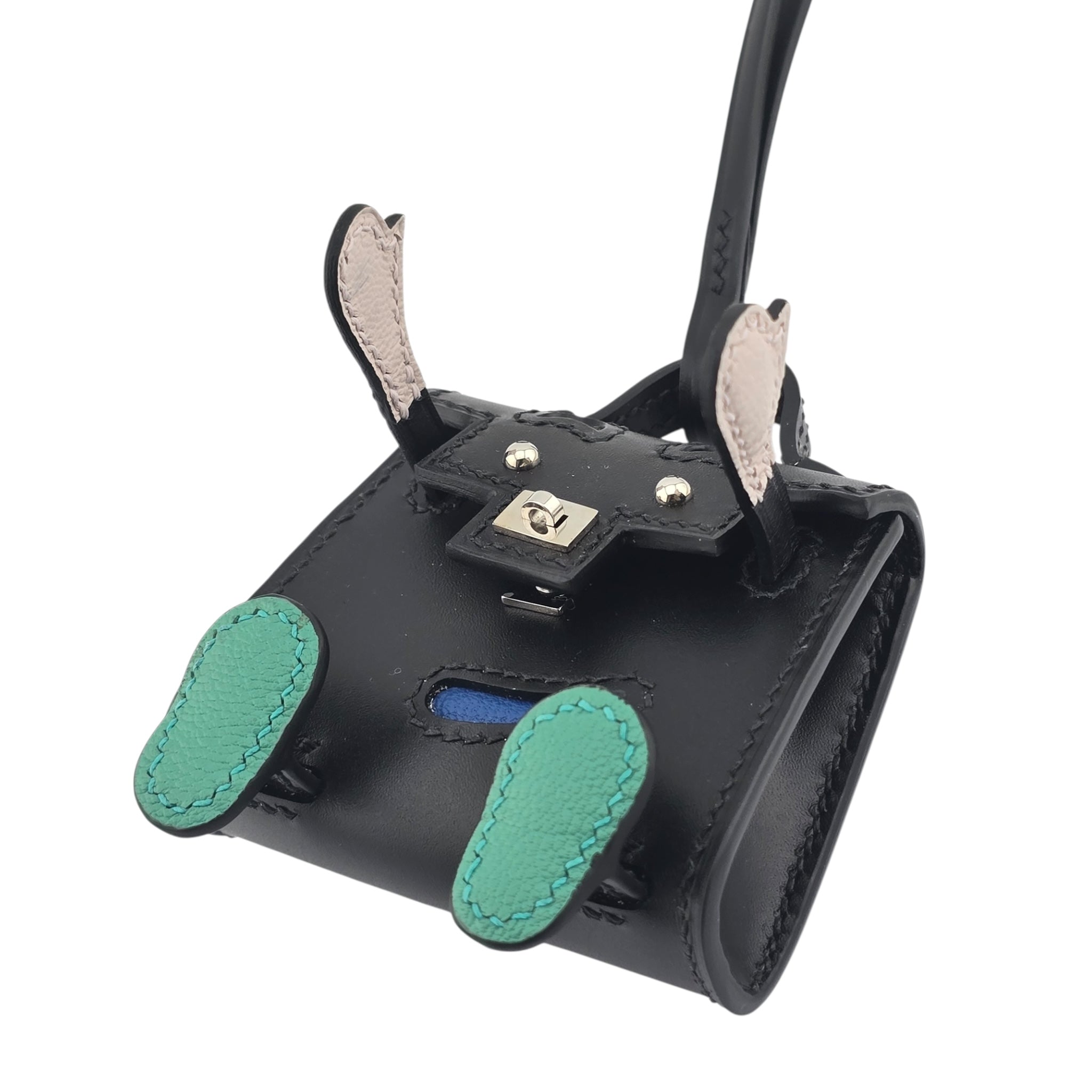 Hermes Quelle Idole Kelly Doll Bag Charm Noir Black