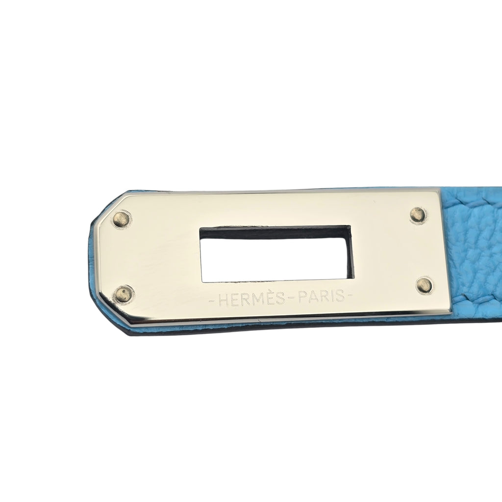 Hermes Mini Kelly II Bleu Celeste Chevre Palladium Hardware Bag