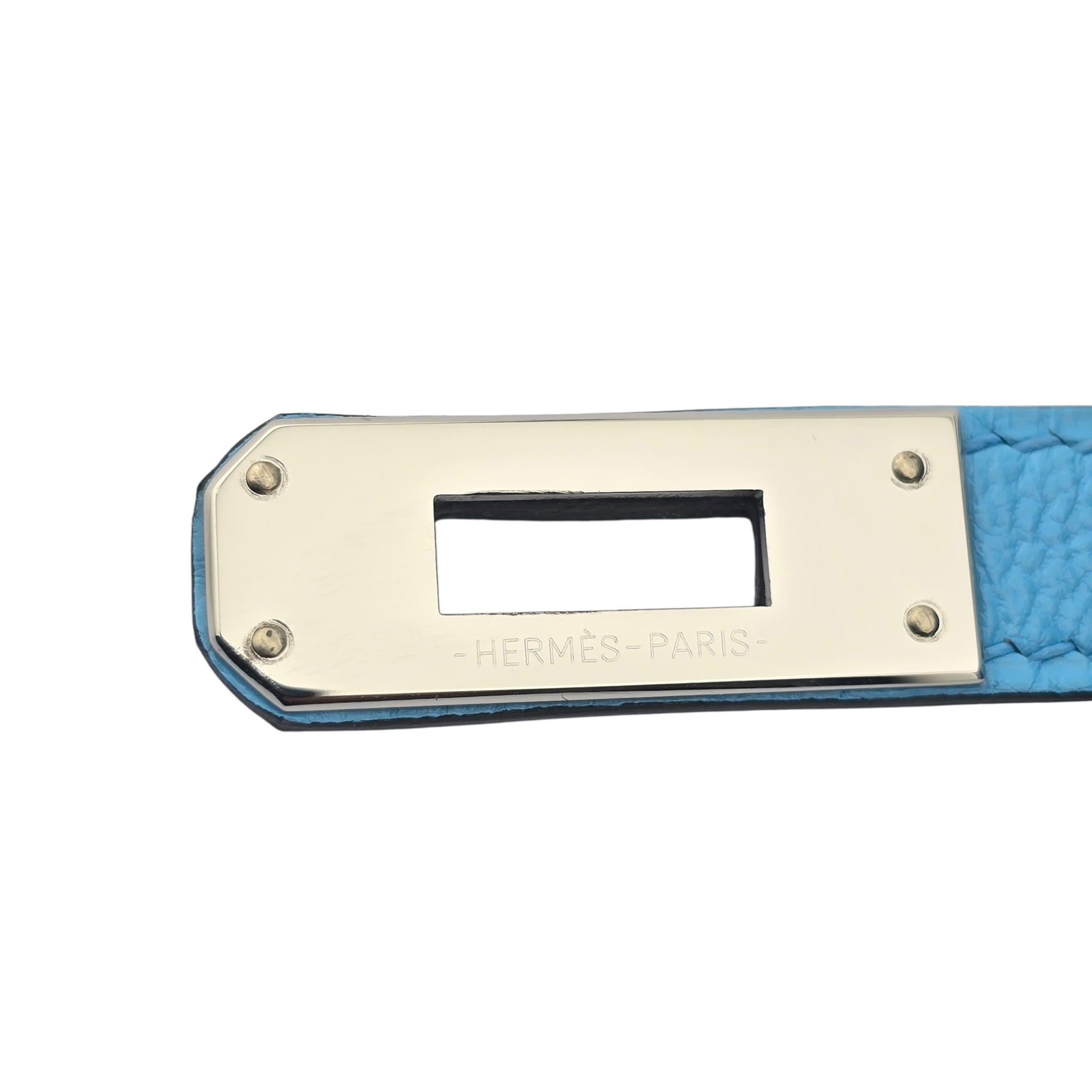 Hermes Mini Kelly II Bleu Celeste Chevre Palladium Hardware Bag