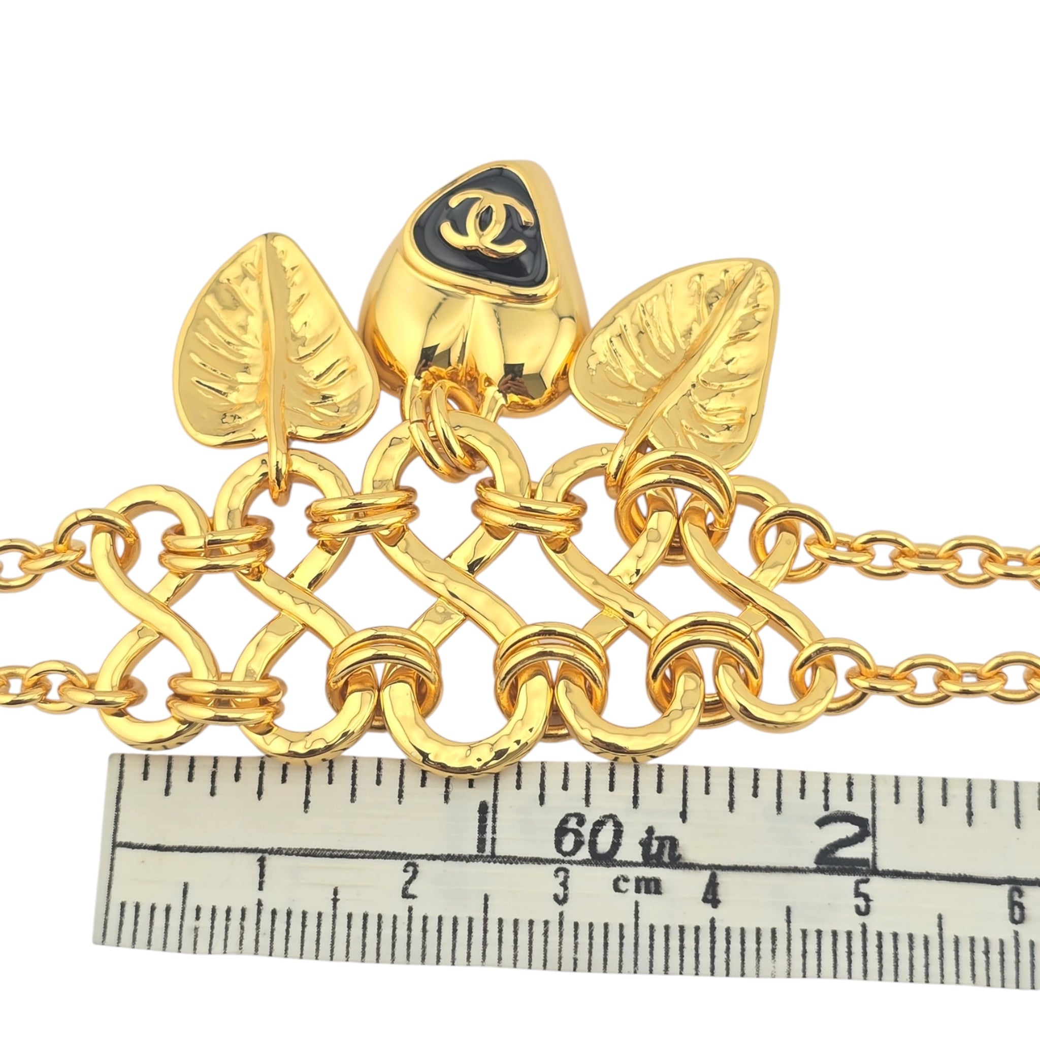 Chanel CC Gold Leaf Pendant Necklace 2025