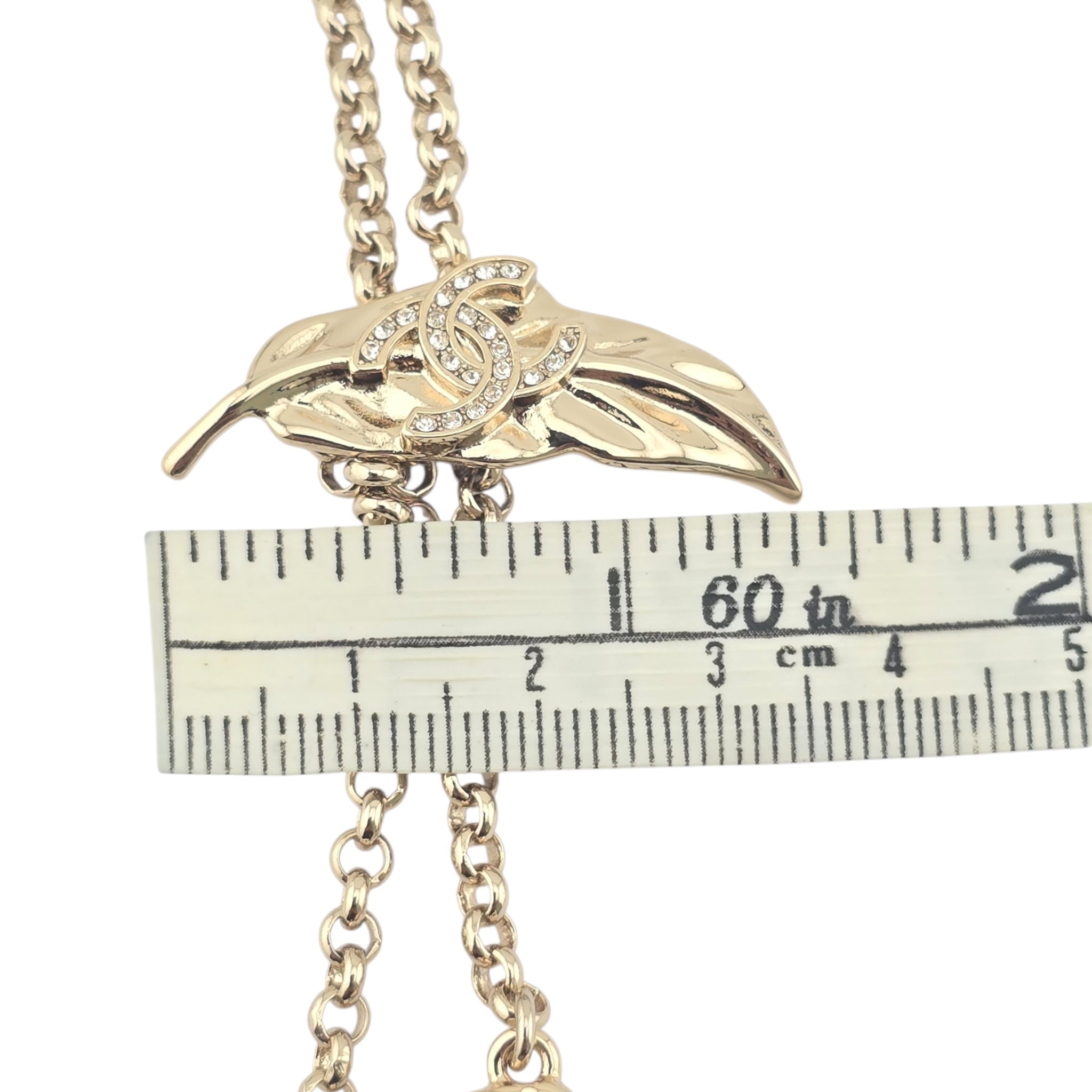 Chanel CC Gold Leaf Necklace 2025